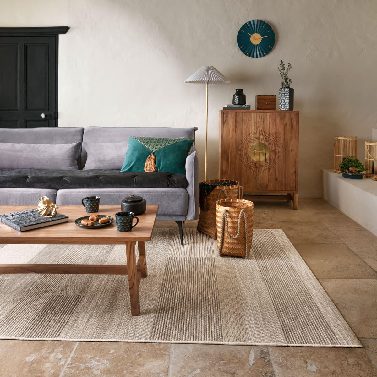 KUNSTPFLANZE im Topf 26/20/24 cm - Grün, Keramik (24cm) - Atmosphera Createur d´interieur