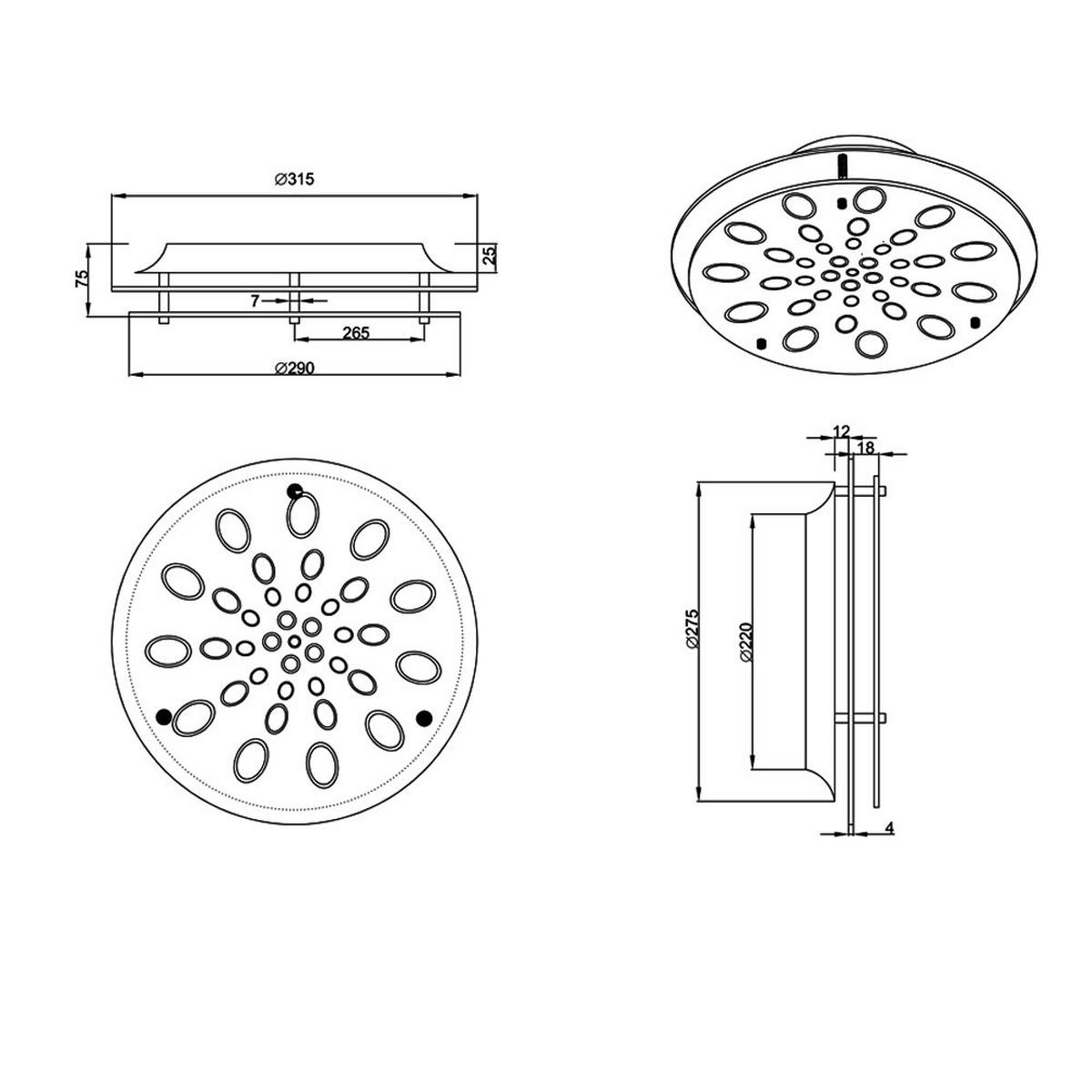 LED DECKENLEUCHTE Metall Glas Silber - Silberfarben, Glas (31.5/31.5/7.5cm)