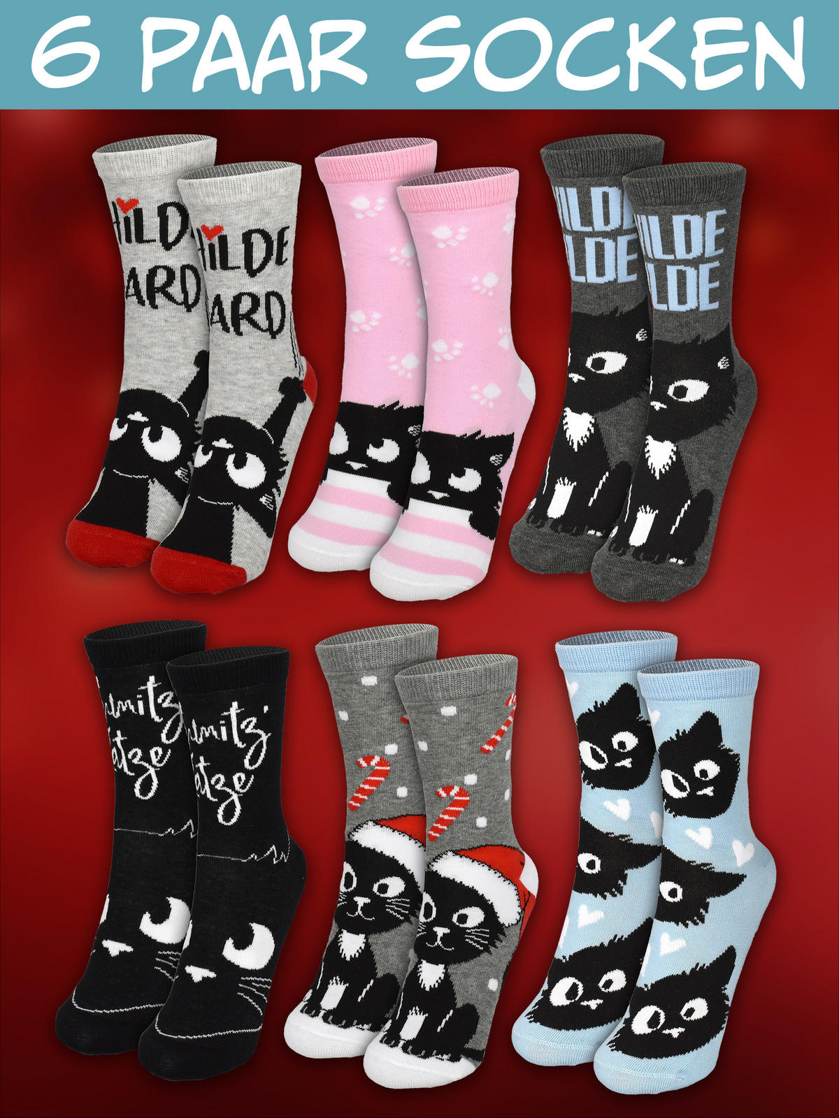 ADVENTSKALENDER Ralf Schmitz Hildegard mit 12 Paar Socken Größe 35-41 - Multicolor, Textil (37/5/26.5cm) - United Labels