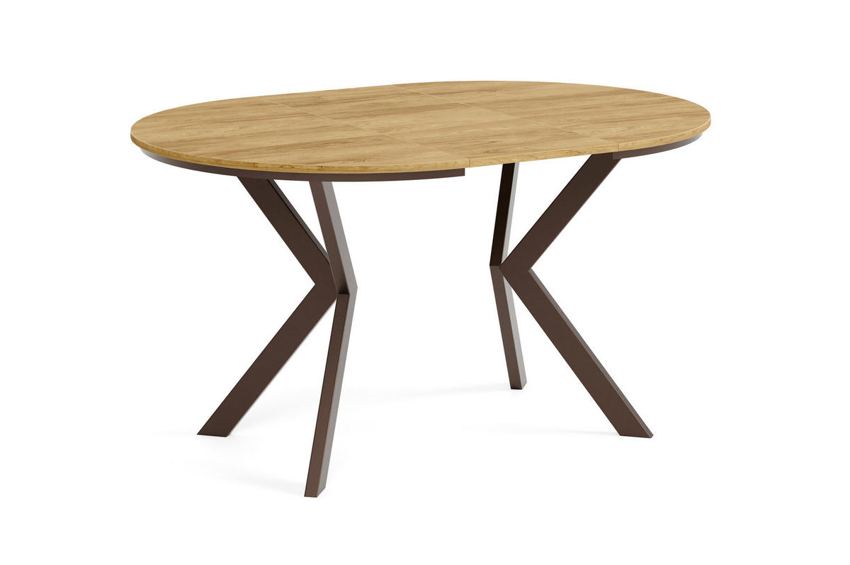 ESSTISCH EVO mit Felge - Hellbraun/Braun, Holzwerkstoff/Metall (100/100/76cm) - Meblini