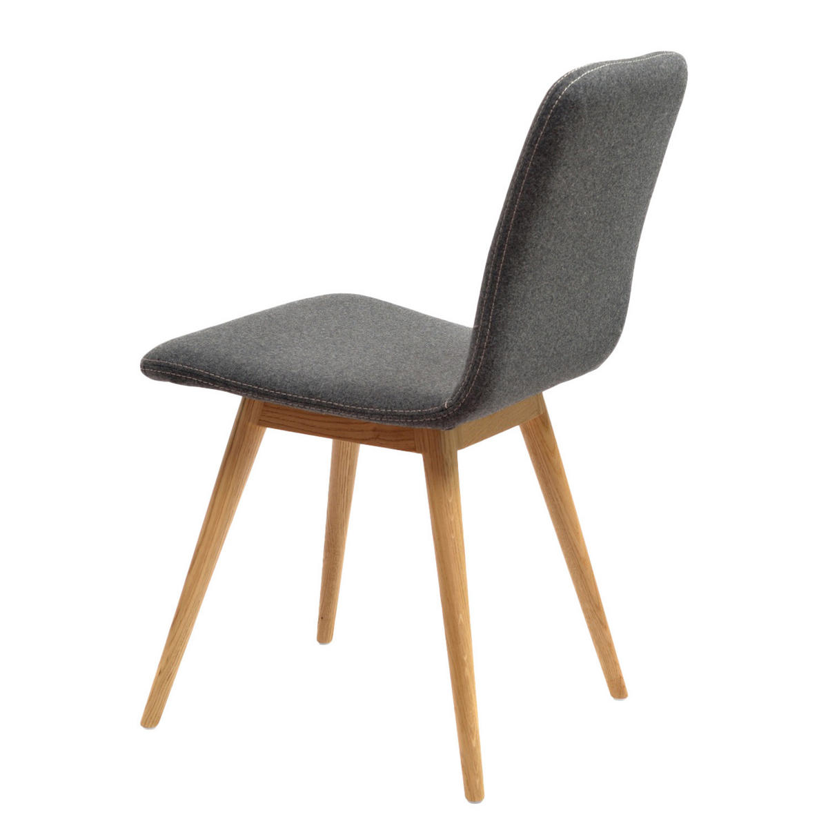 POLSTERSTUHL - 2er-Set - Eiche massiv / Stoff - Anthrazit, Holz/Textil (45/85/60cm) - home24