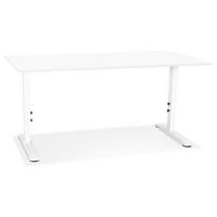 SCHREIBTISCH Höhenverstellbar Ergonomisch Design PELANO, Weiß 160x80x86,2 cm - Weiß, Holz/Metall (80/160/86cm) - KADIMA DESIGN