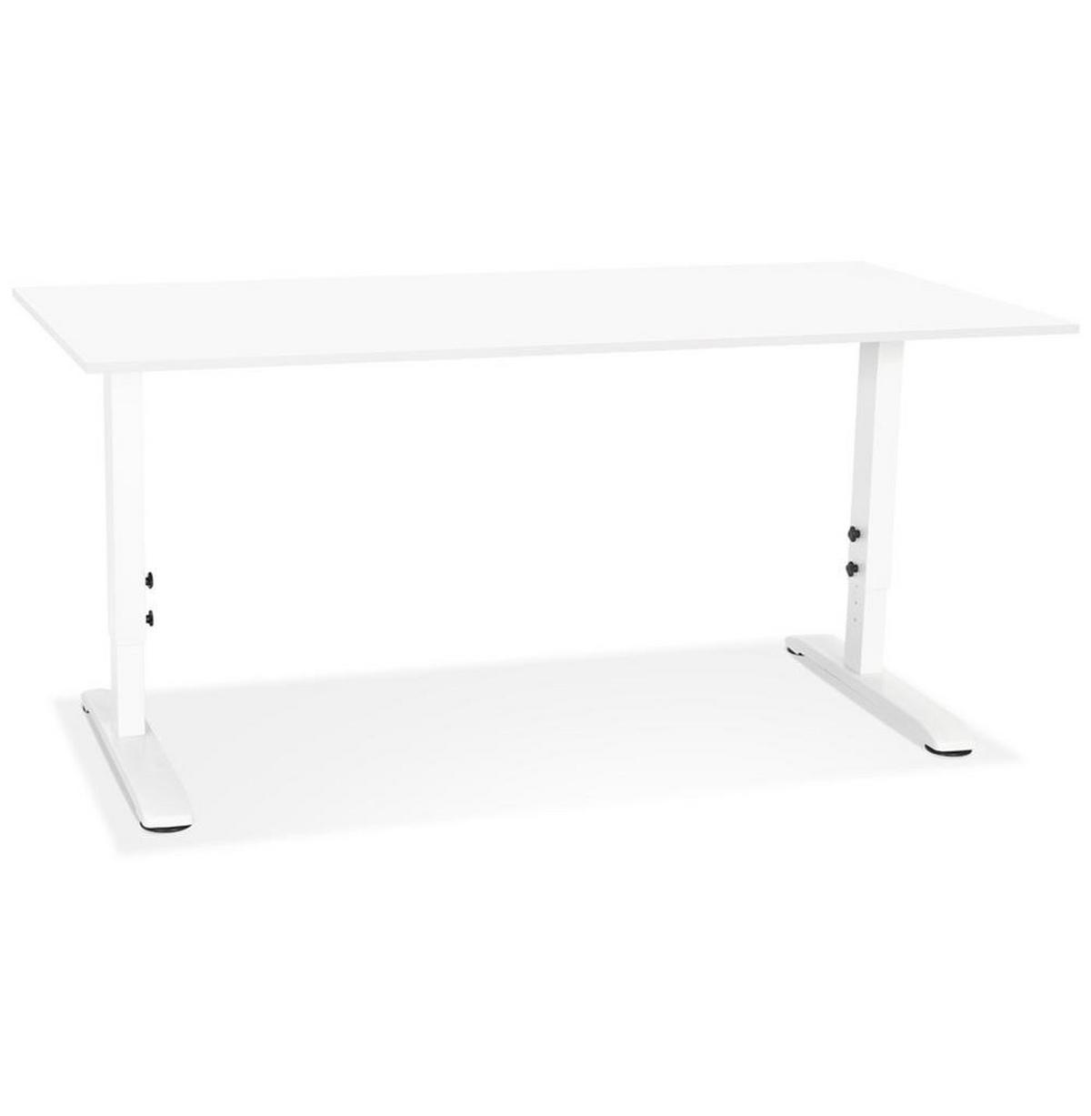 SCHREIBTISCH Höhenverstellbar Ergonomisch Design PELANO, Weiß 160x80x86,2 cm - Weiß, Holz/Metall (80/160/86cm) - KADIMA DESIGN