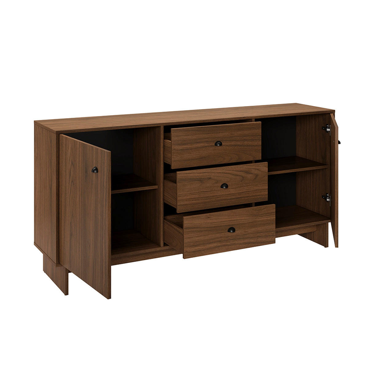 ŠIROKÁ KOMODA Tmavé drevo - hnedá, kompozitné drevo (176.4/83.8/40cm) - Petits-meubles