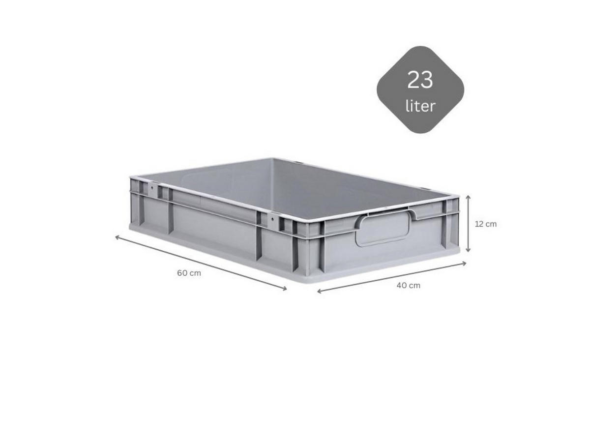 EUROBOX 5x Nextgen Economy Griffe Geschlossen 12x40x60cm 23 Liter - Grau, Kunststoff (40/12/60cm) - PROREGAL