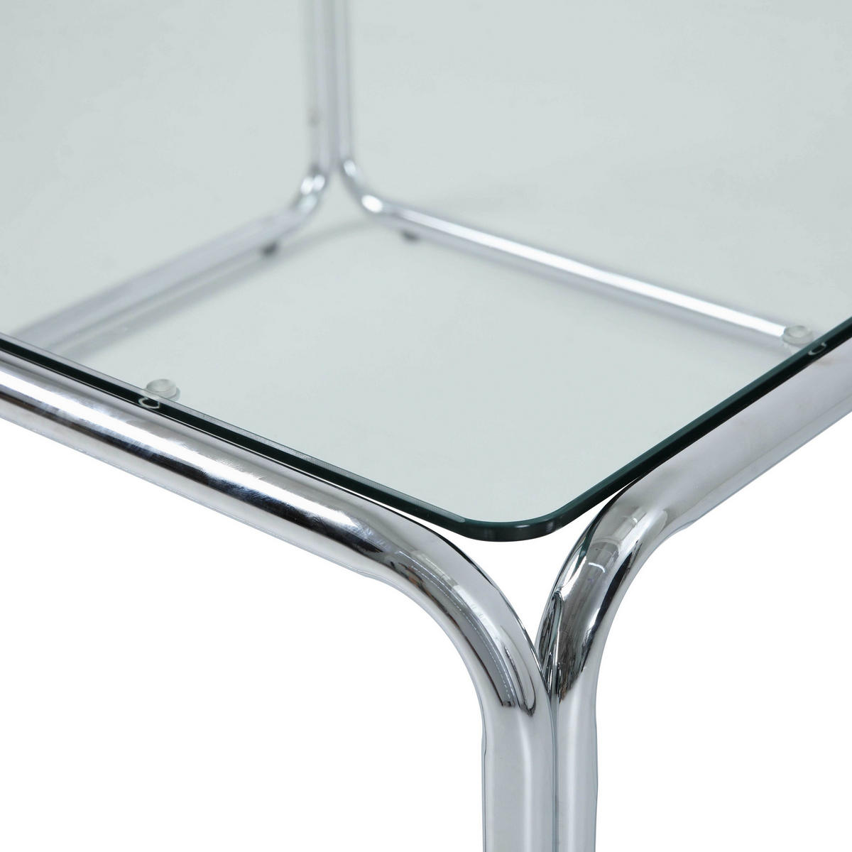 COUCHTISCH, Transparent - Transparent, Glas/Metall (90/90/40cm) - Oviala
