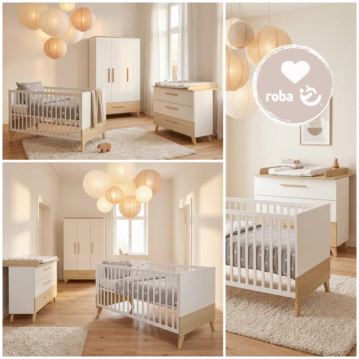 KINDERKLEIDERSCHRANK Theo - Eichefarben/Weiß, Holz/Holzwerkstoff (118/190/52cm) - Roba