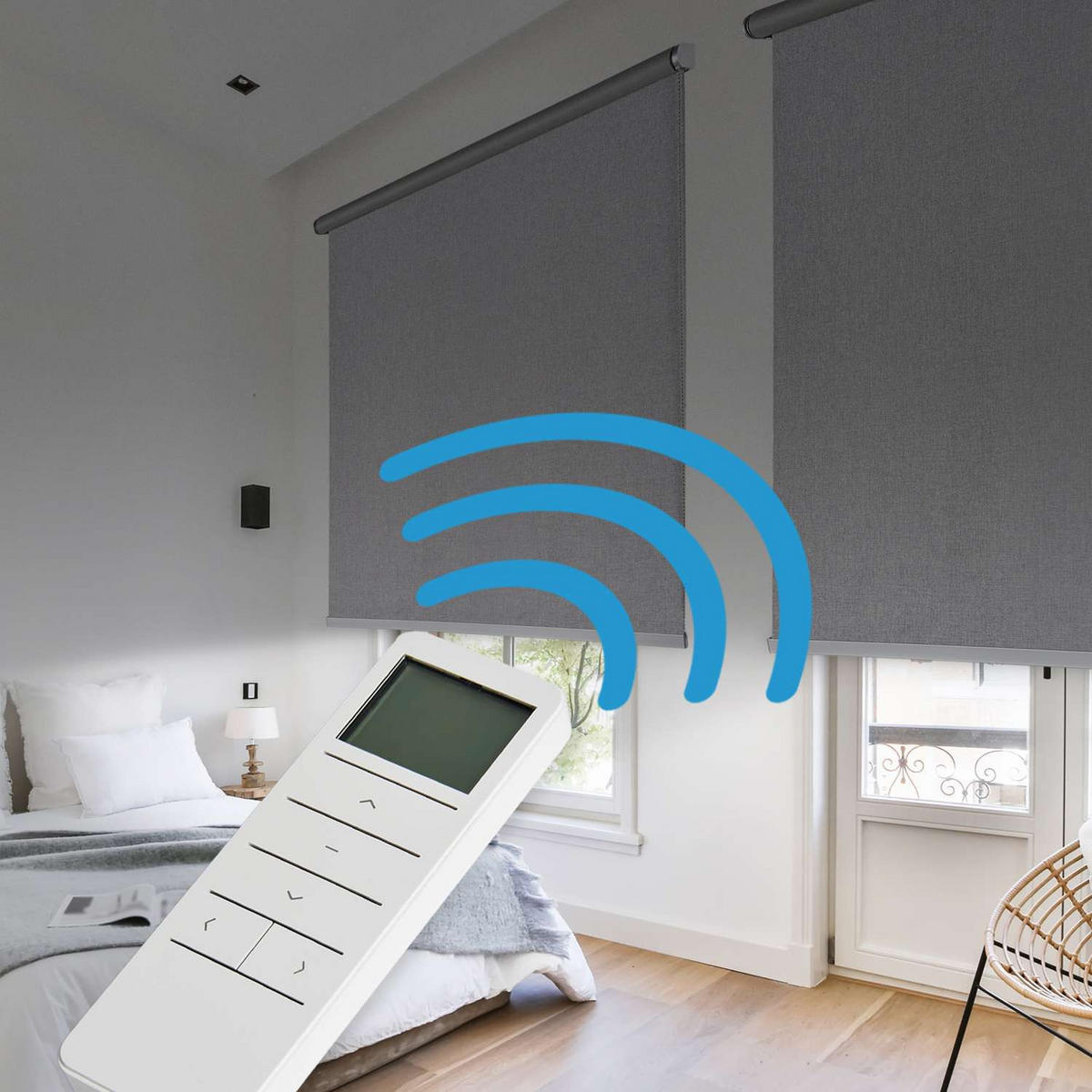 ROLLO motorisiert Silbergrau, 100 x 250 cm - Grau, Kunststoff (100/250cm) - STORESDECO