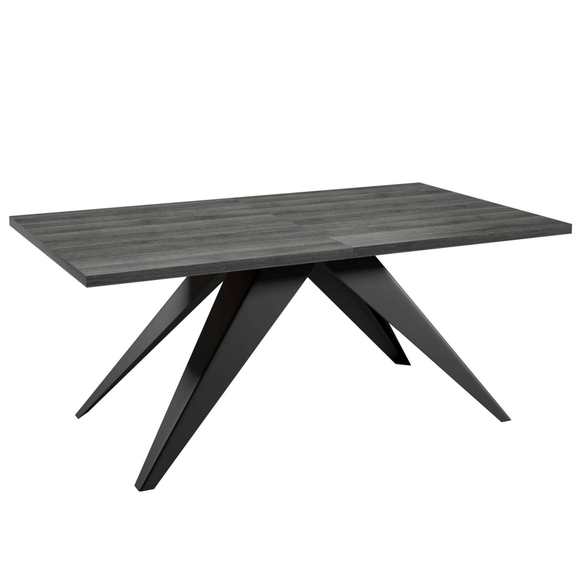 ESSTISCHE SENTO - Anthrazit/Schwarz, Holzwerkstoff (90/160/76cm) - Meblini