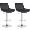BARHOCKER 2er Set Samt Schwarz - Chromfarben/Schwarz, Textil/Metall (50/85/50cm) - CLP