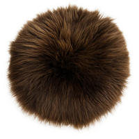 SITZKISSEN Schaffell rund 40 cm Weiß Braun Grau - Braun, Fell (40/40cm) - Provellus