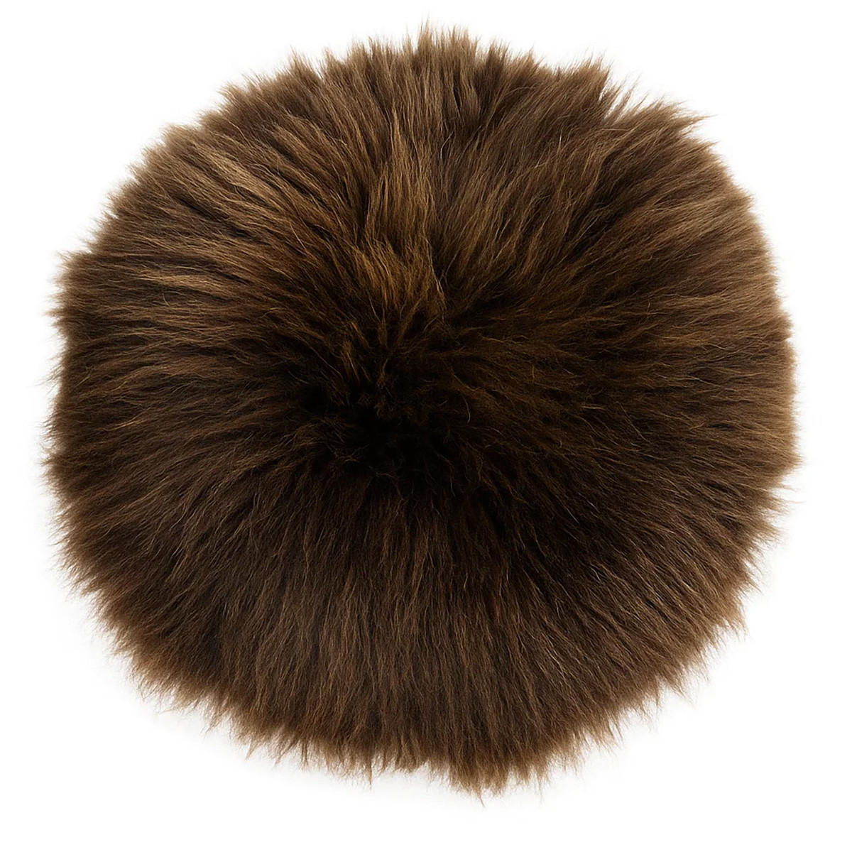 SITZKISSEN Schaffell rund 40 cm Weiß Braun Grau - Braun, Fell (40/40cm) - Provellus