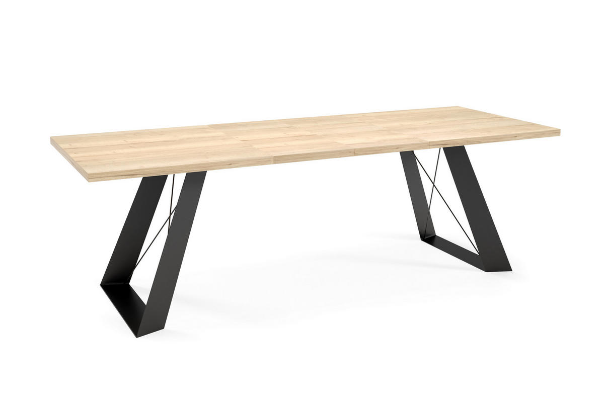 ESSTISCH Corso - Hellbraun/Schwarz, Holzwerkstoff/Metall (80/140/76cm) - Meblini