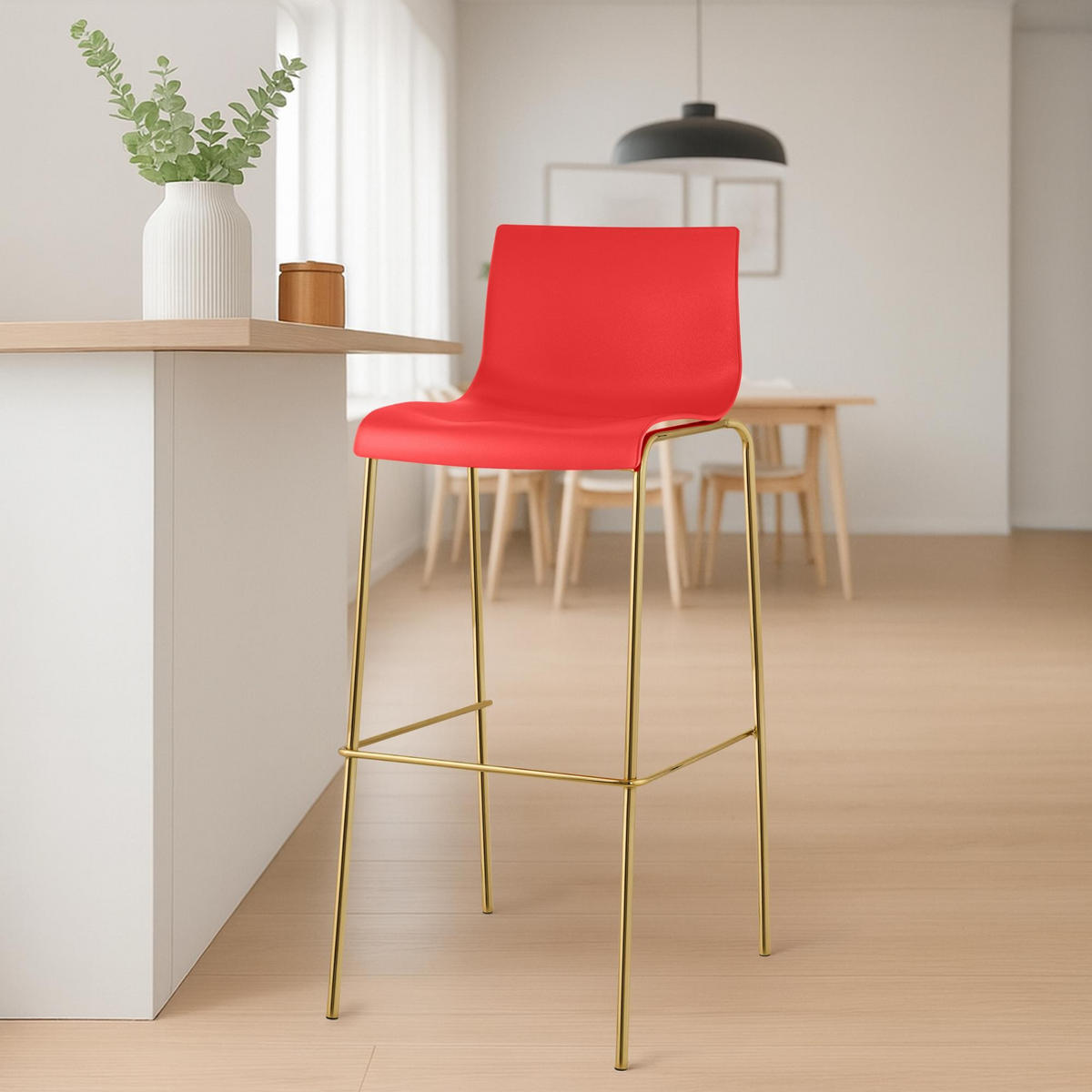 BARHOCKER Hover 100x43x48 cm rot - Rot, Kunststoff (43/100/48cm) - furnicato
