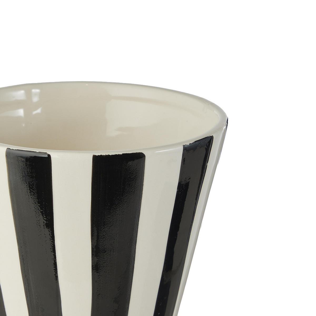 VASE Lydia Streifen - Schwarz/Weiß, Keramik (29cm) - Butlers