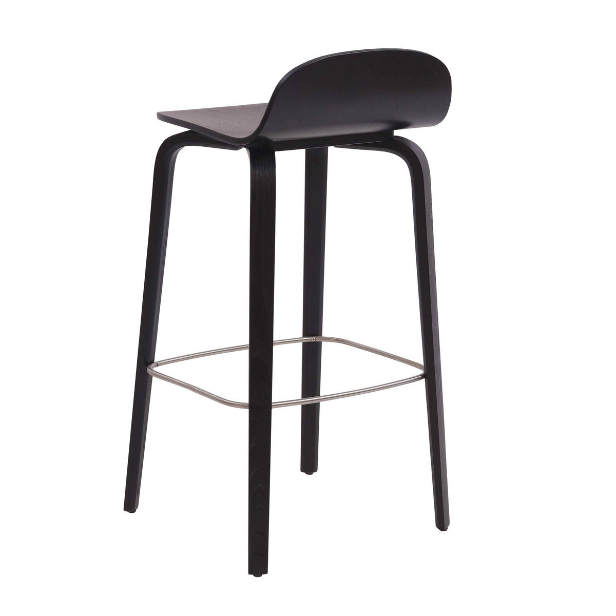 BARHOCKER, Schwarz - Schwarz, Holz (40/80/38cm) - Oviala