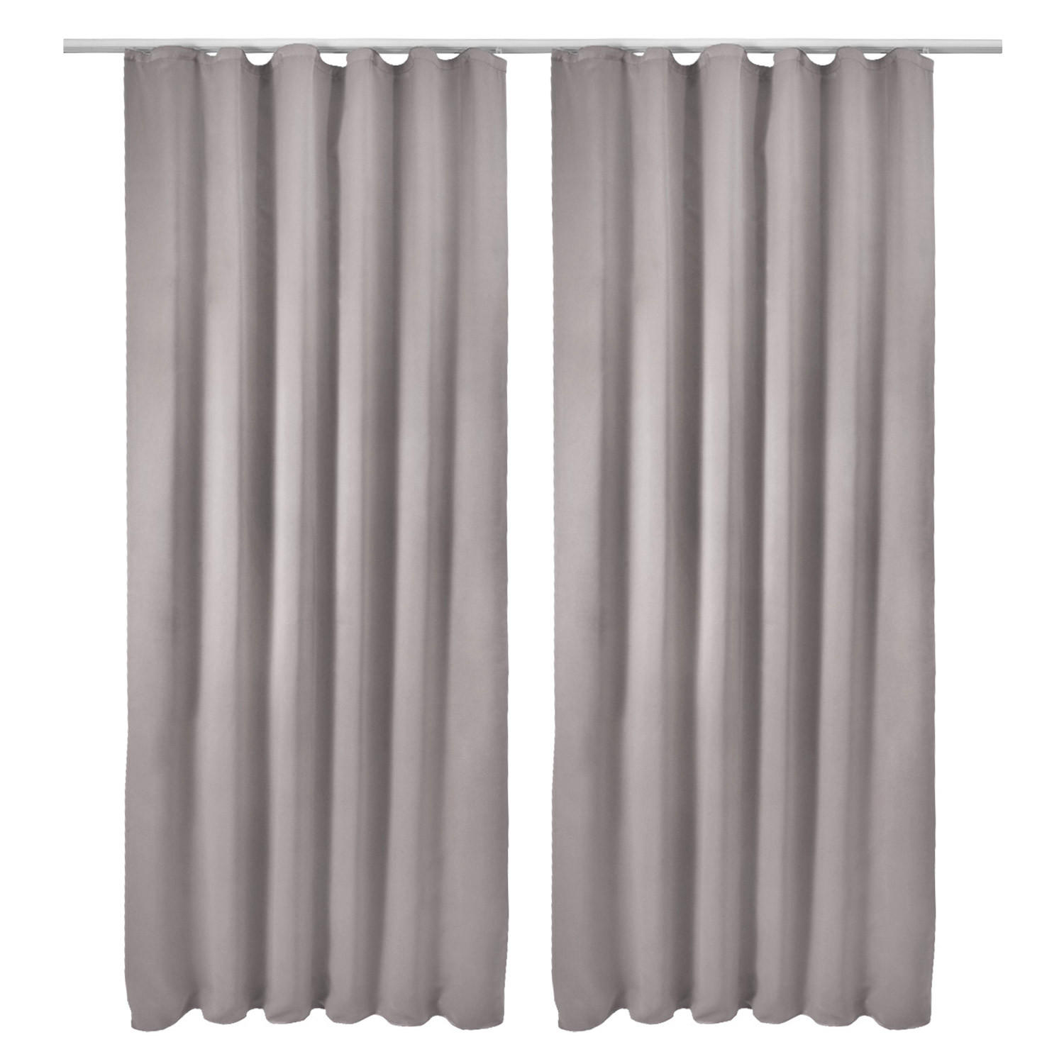 VORHANG Amelie BK mit Kräuselband 140x245cm Grau (2tlg) - Grau, Textil (140/245/1cm) - Beautissu 