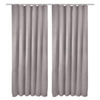 VORHANG Amelie BK mit Kräuselband 140x245cm Grau (2tlg) - Grau, Textil (140/245/1cm) - Beautissu 