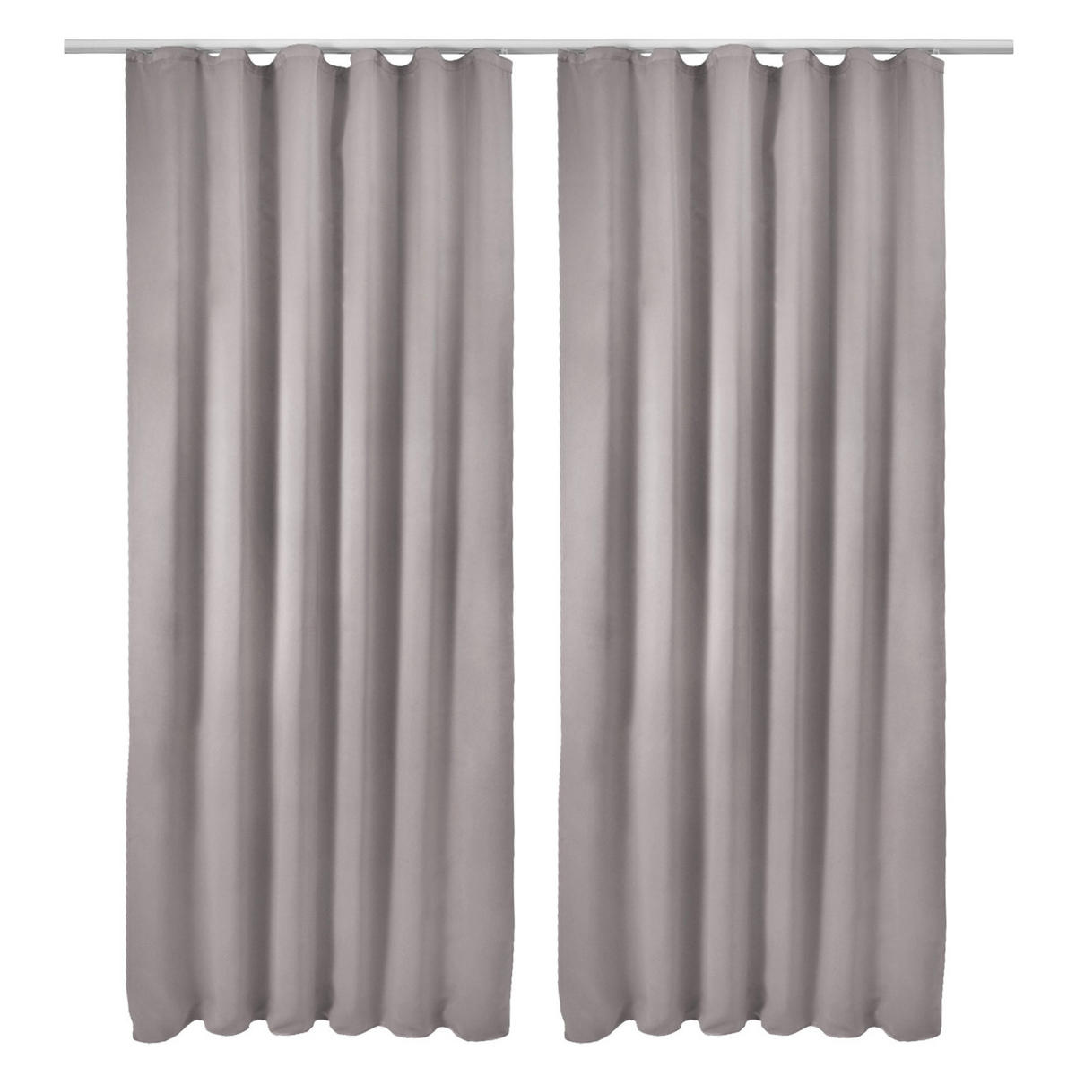 VORHANG Amelie BK mit Kräuselband 140x245cm Grau (2tlg) - Grau, Textil (140/245/1cm) - Beautissu 