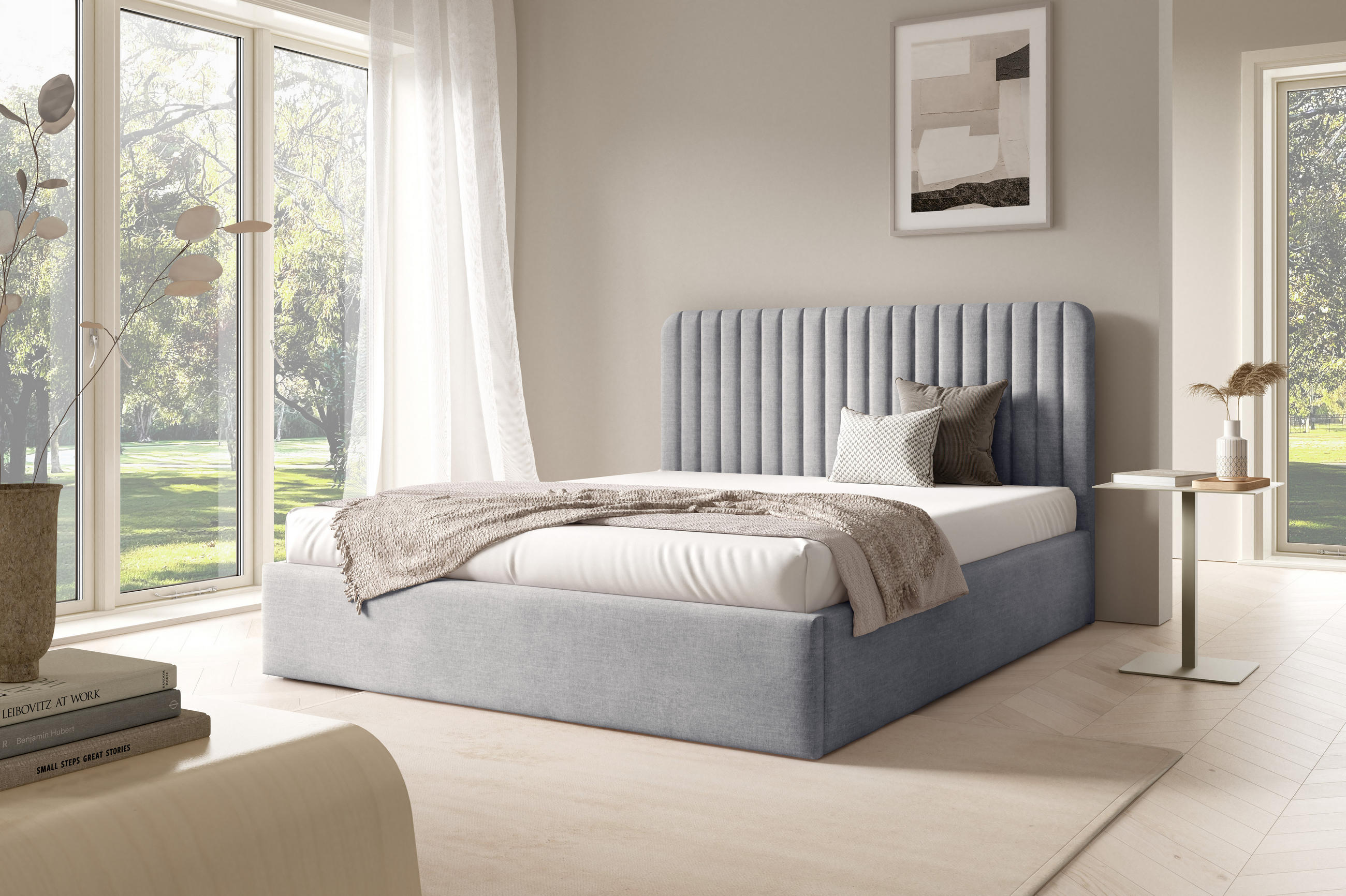 POLSTERBETT BEZA II - Hellgrau - Hellgrau, Textil (140/200cm) - AN-Moebel 4u