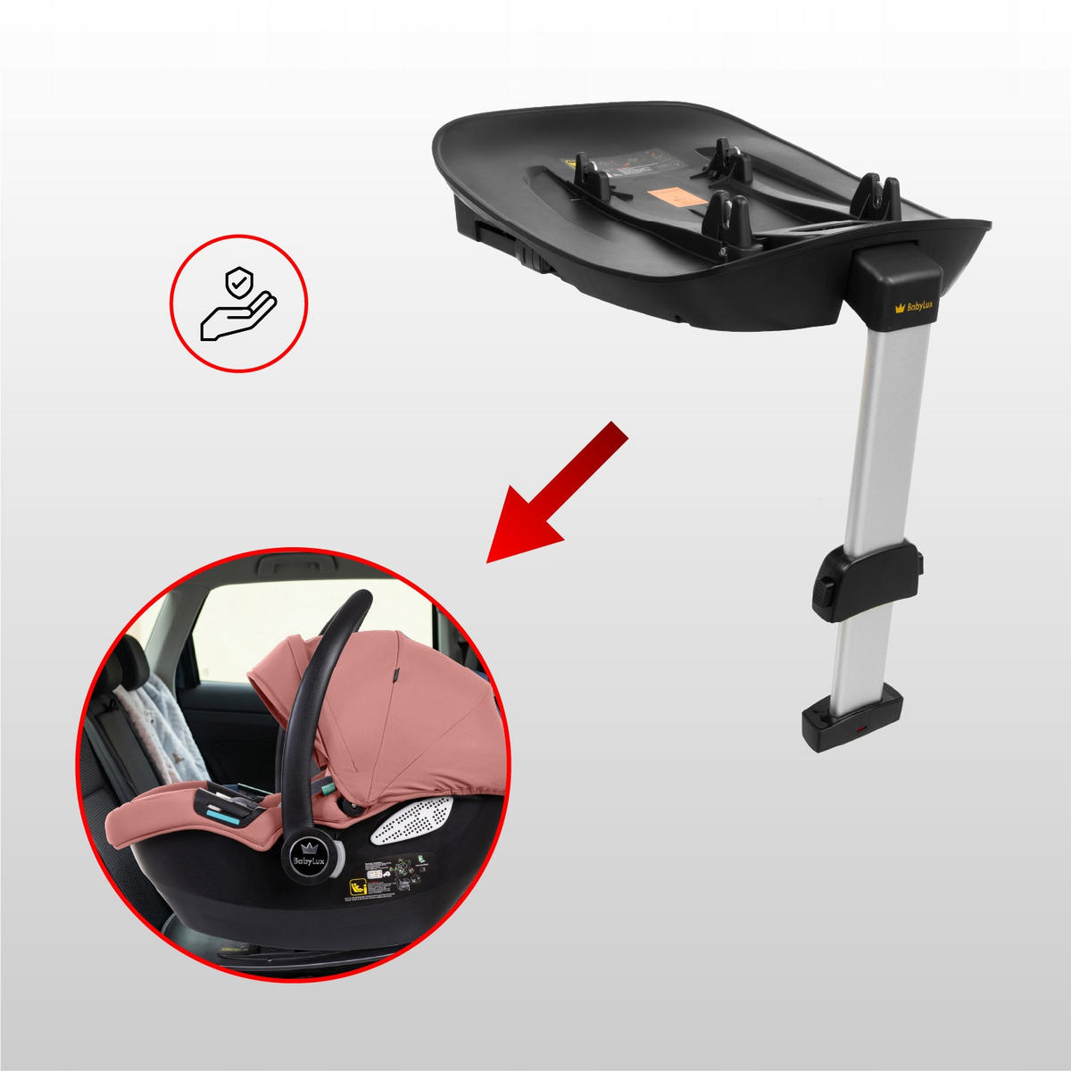 KINDERWAGEN Gavia 4in1 Olive Babywanne, Reisebuggy, Autositz, Isofix Basis - Schwarz/Rosa, Textil/Metall (58/98cm) - BabyLux