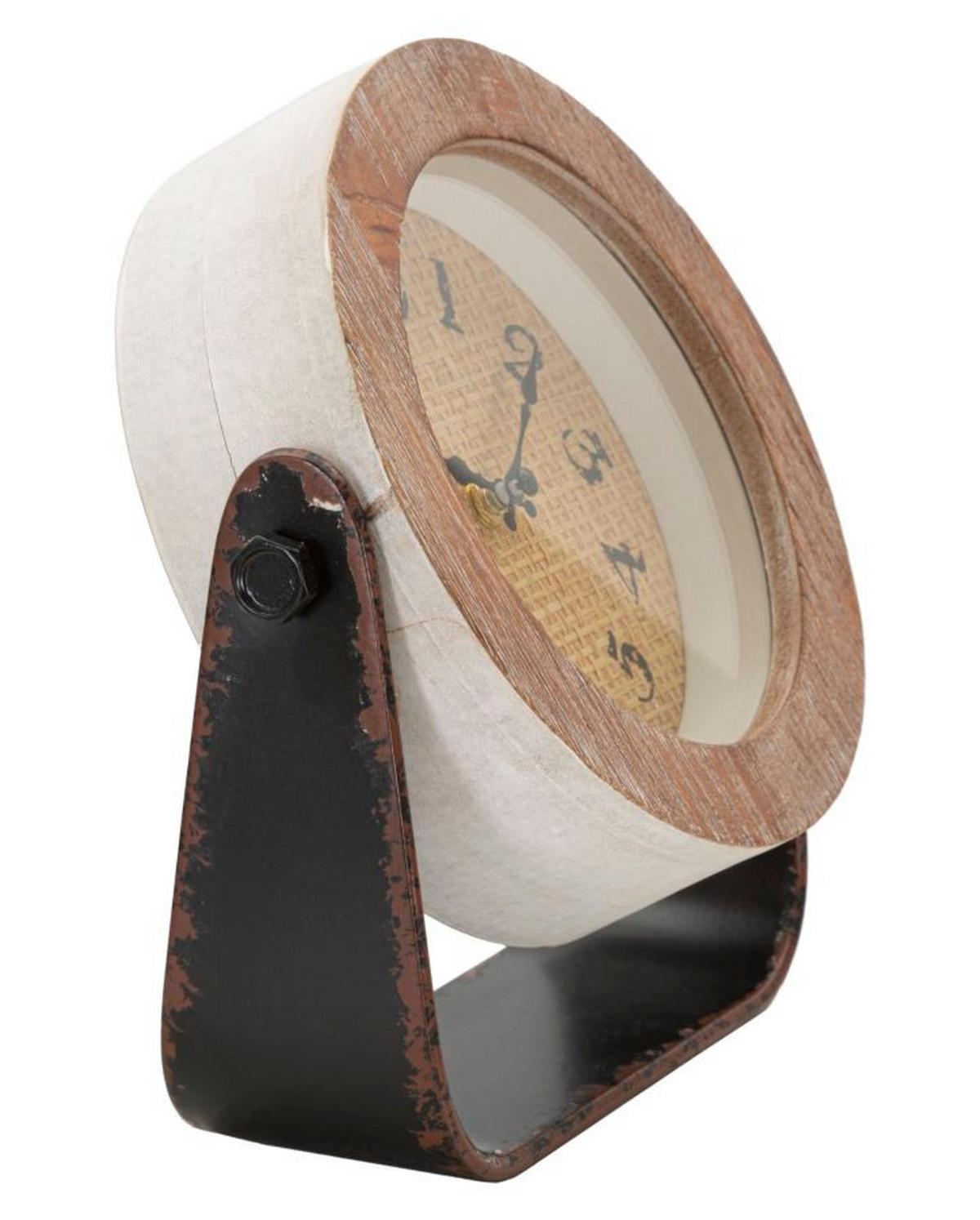 WANDUHR, braun, Eisen und Holz, 23,5 x 7 x 24 cm, rund - Braun, Holz/Metall (23.5/24/7cm) - Mauro Ferretti