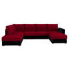 WOHNLANDSCHAFT Wilma Premium, Seite: Links - Rot/Schwarz, Holz/Textil (305/85/188cm) - MIRJAN24