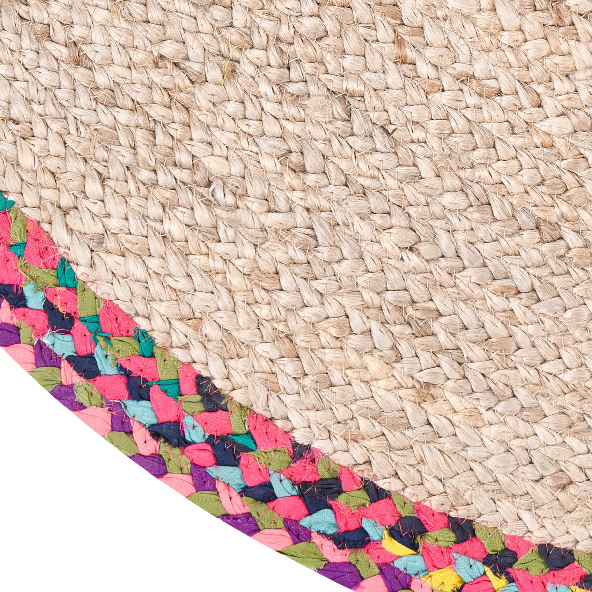 MATTA flerfärgad 120 cm jute Satara - Beige, Textil (120/120cm) - Beliani