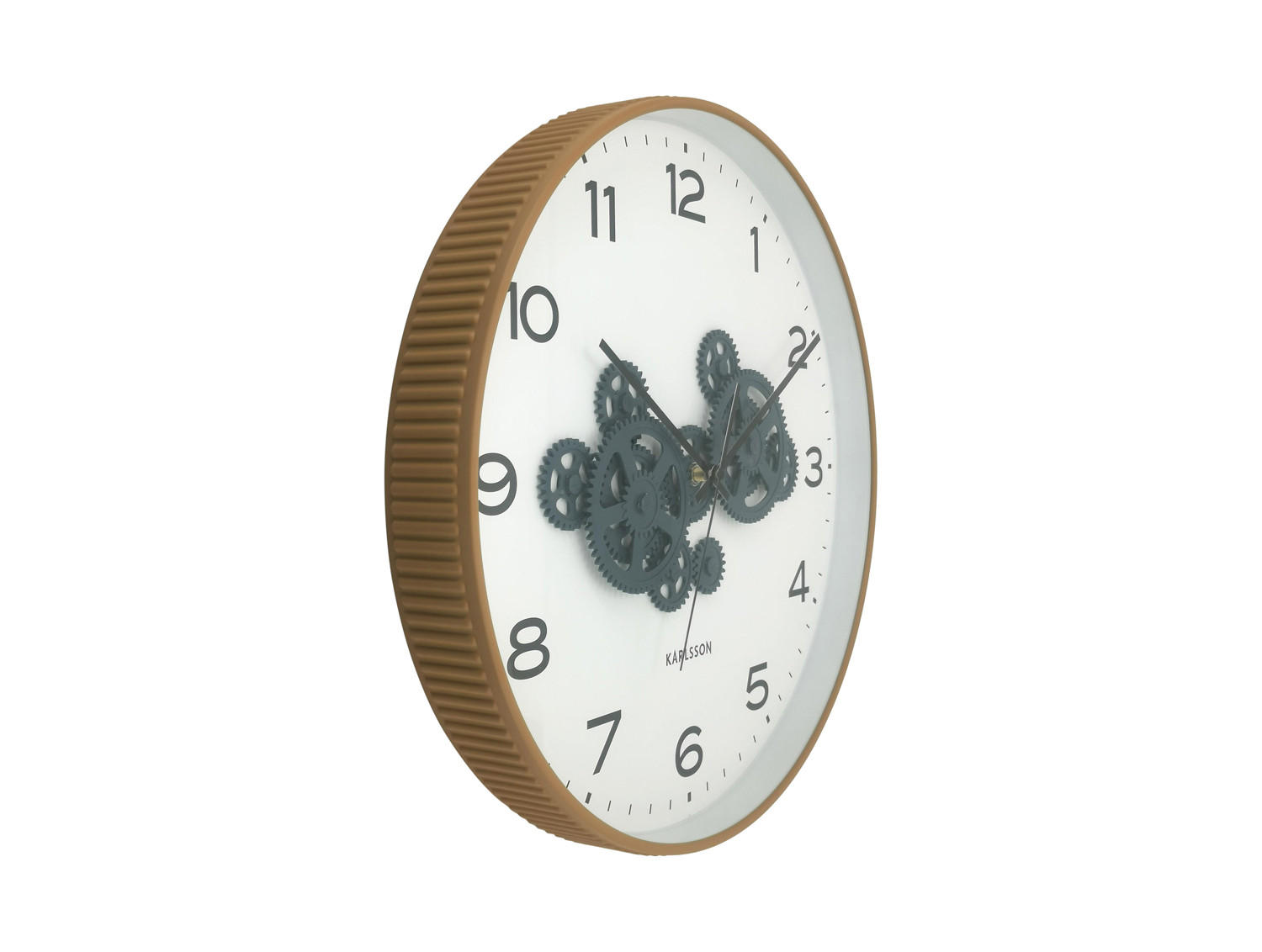 WANDUHR Open Gear Gelb 40/5.66/40 cm - Gelb, Kunststoff (5.66/40/40cm) - Karlsson