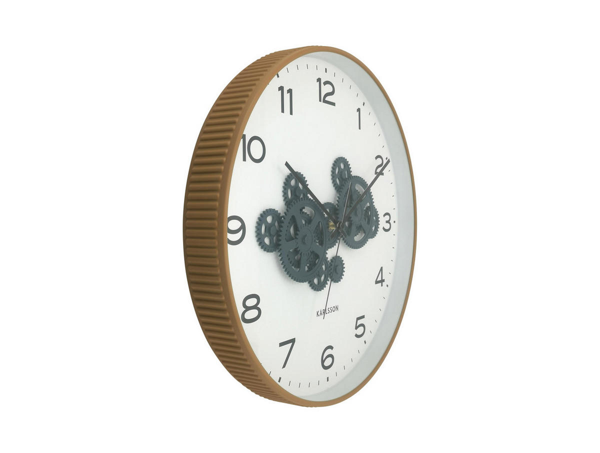 WANDUHR Open Gear Gelb 40/5.66/40 cm - Gelb, Kunststoff (5.66/40/40cm) - Karlsson