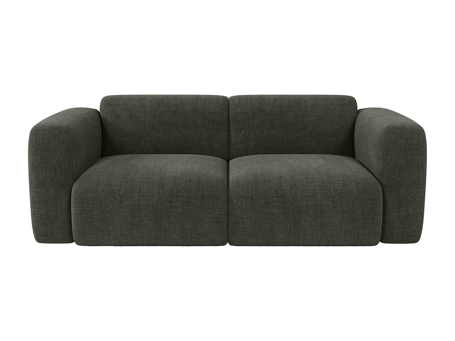 SOFA - 3 Personen - stoff - grün Pogni - Grün, Textil (205/73/97cm) - Vente-Unique