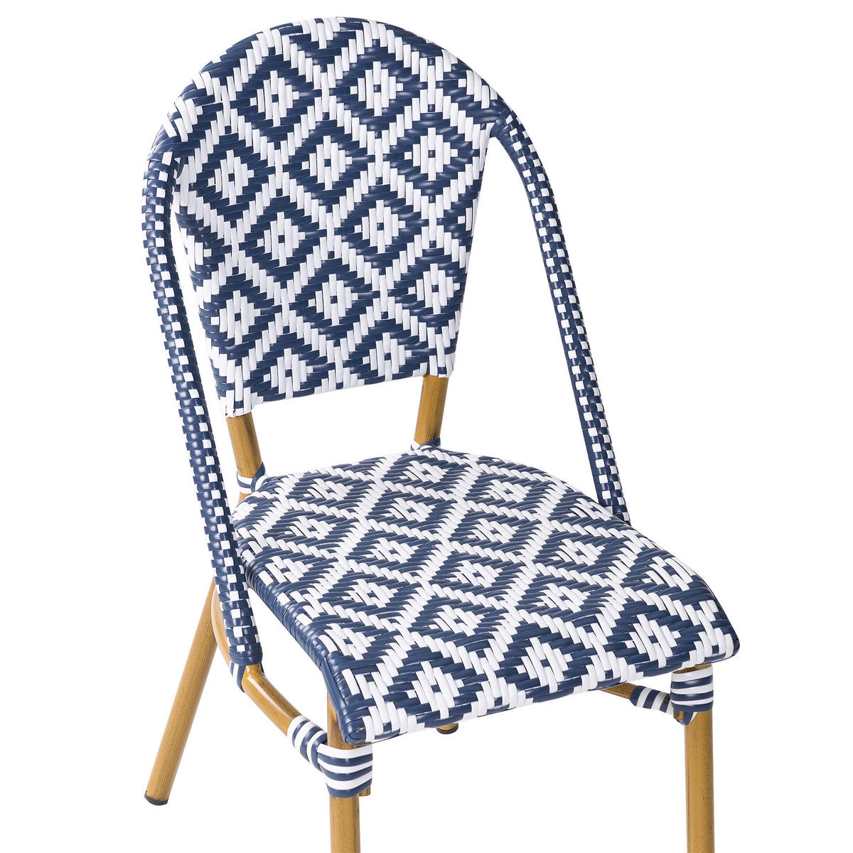 GARTENMÖBEL-SET 4-Sitzer Naturfarben Rifreddo - Blau/Beige, Kunststoff - Beliani