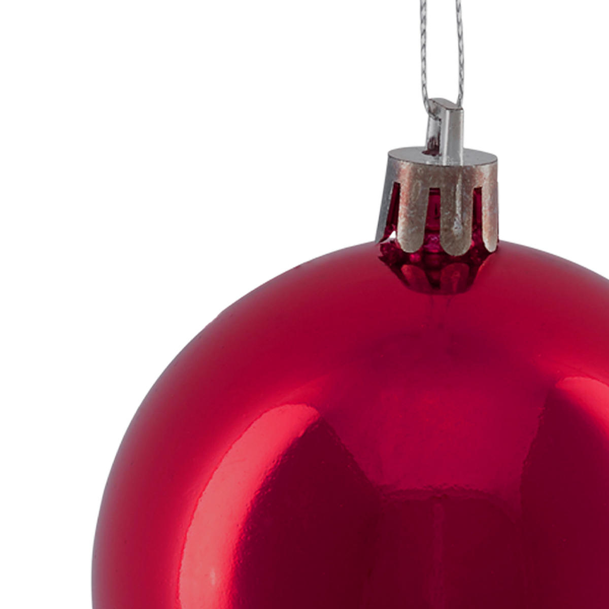 50XWEIHNACHTSKUGELN - Rot, Kunststoff (6/7/6cm) - Relaxdays