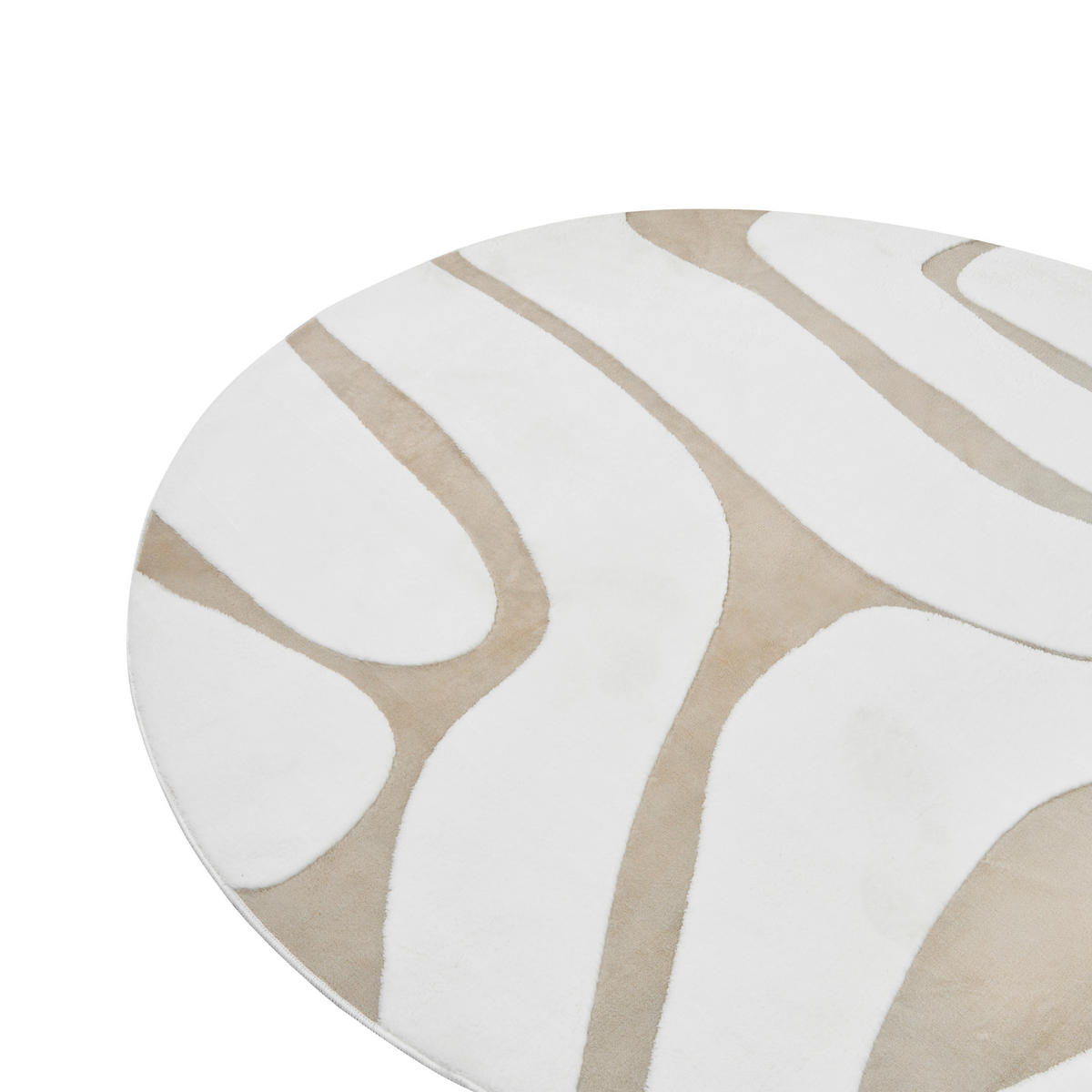 KOBEREC Béžový/Bílý 160 cm Hartz - bílá/krémová, textil (160/160cm) - Beliani