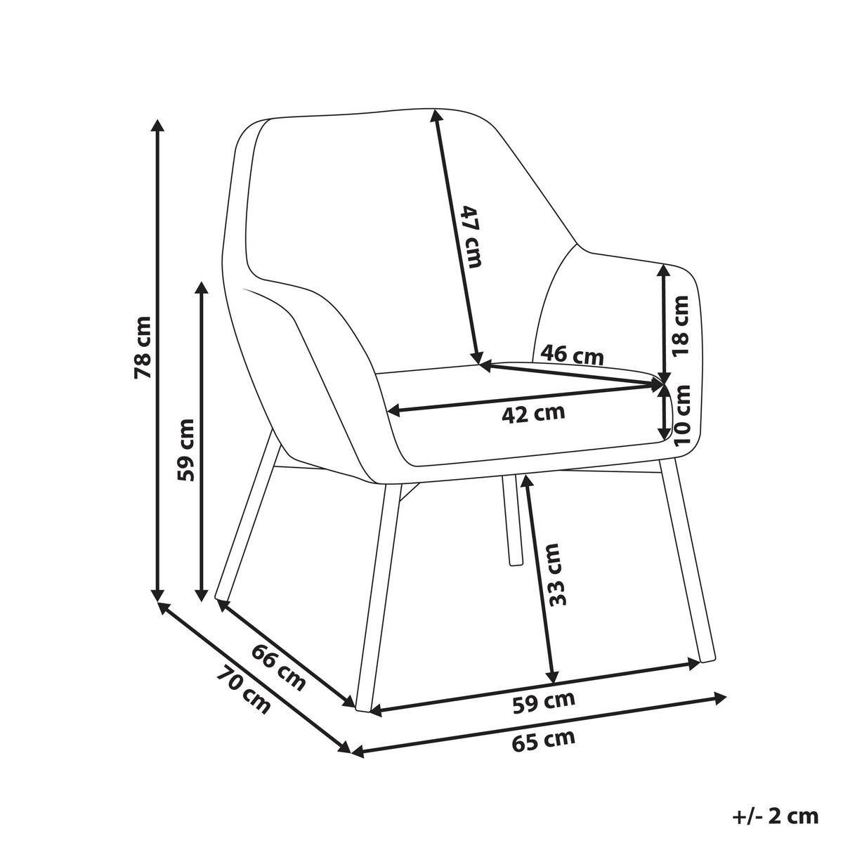 SESSEL Cremeweiß Jabro - Weiß, Textil (65/78/70cm) - Beliani