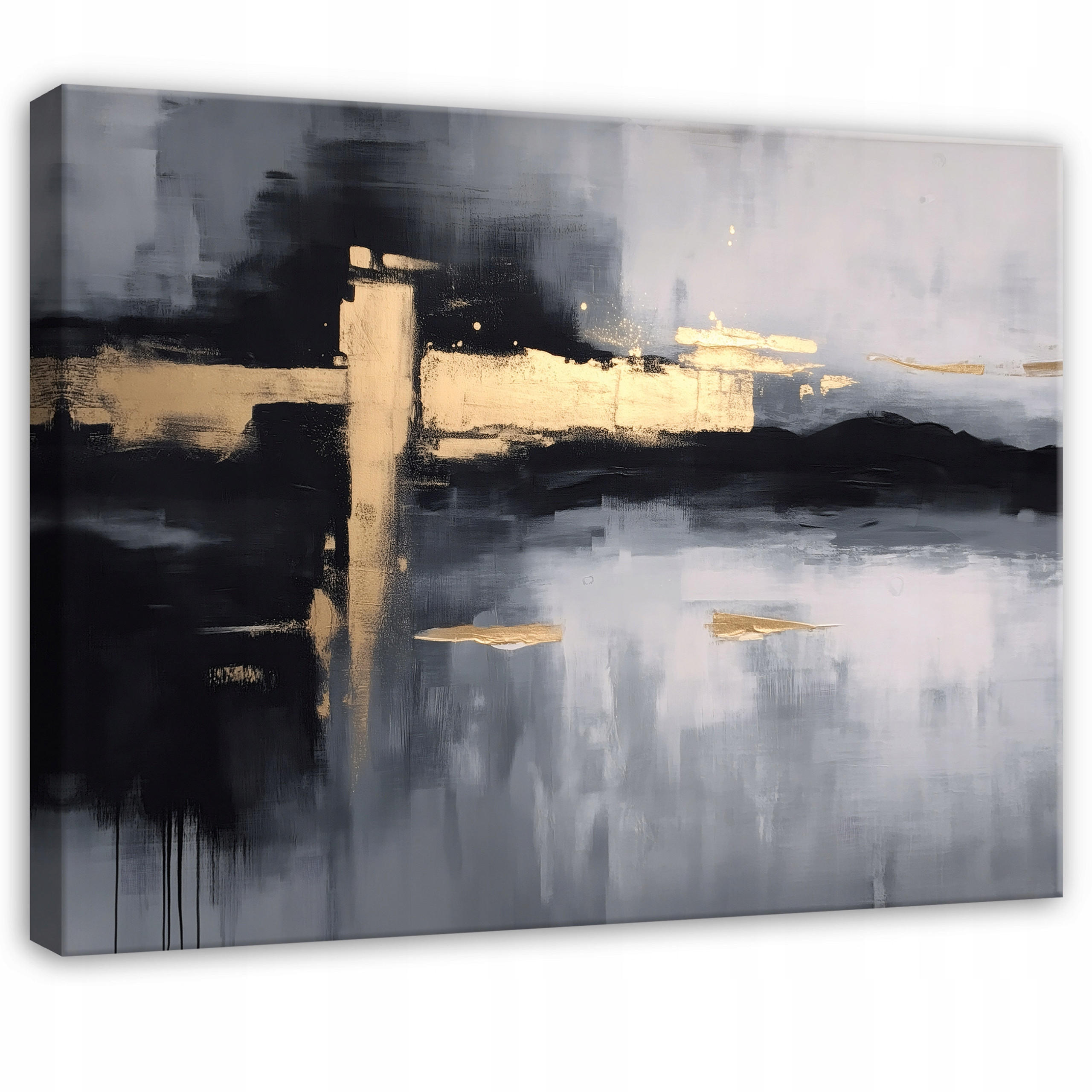 Wallarena OBRAZ na plátně Abstraktní mramor černý 100x70 cm