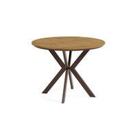 ESSTISCH EVO mit Felge - Alteiche/Braun, Holzwerkstoff/Metall (90/90/76cm) - Meblini