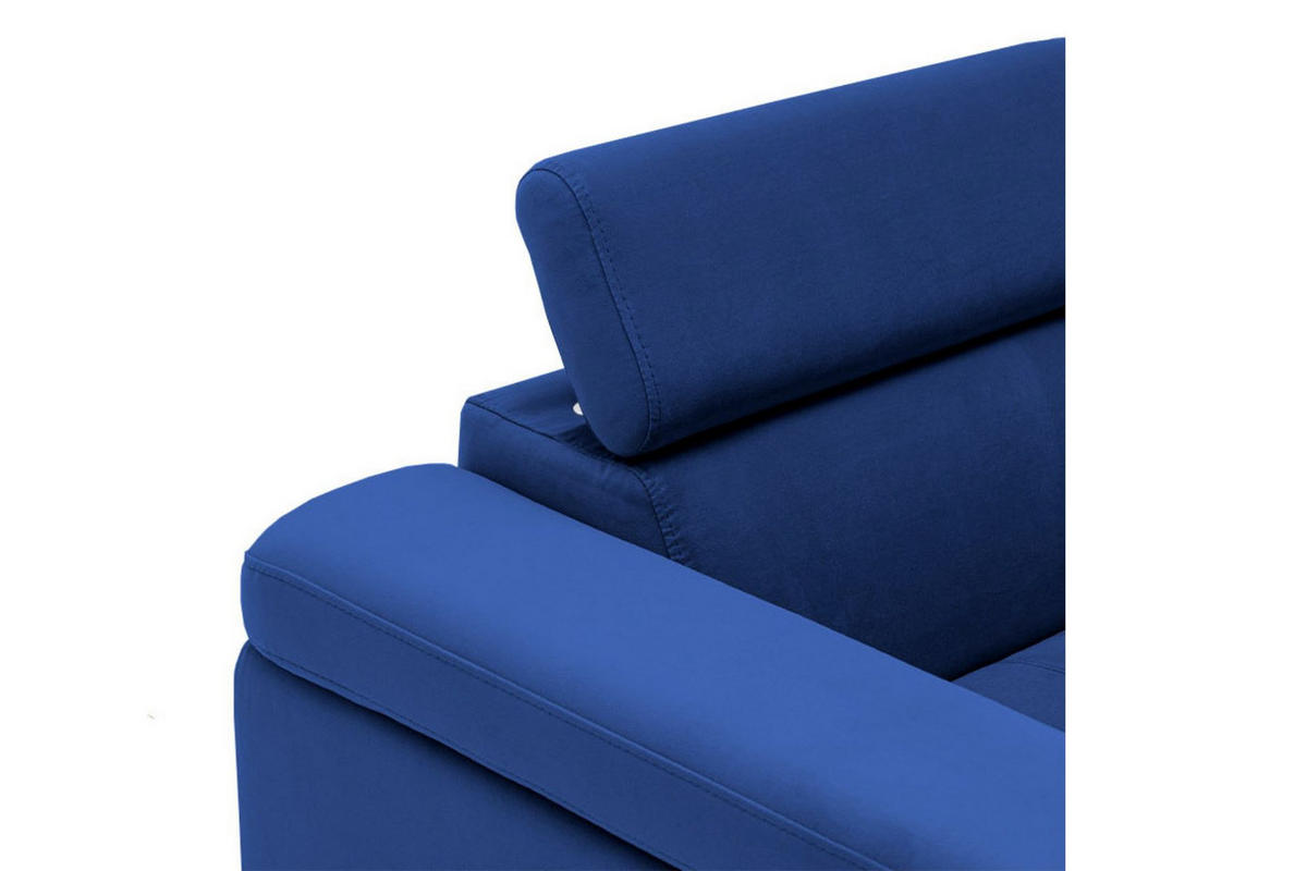 SESSEL JUNIOR mit verstellbare Kopfstütze Velours Blau - Blau/Schwarz, Holz/Textil (116/90/92cm) - Muffo
