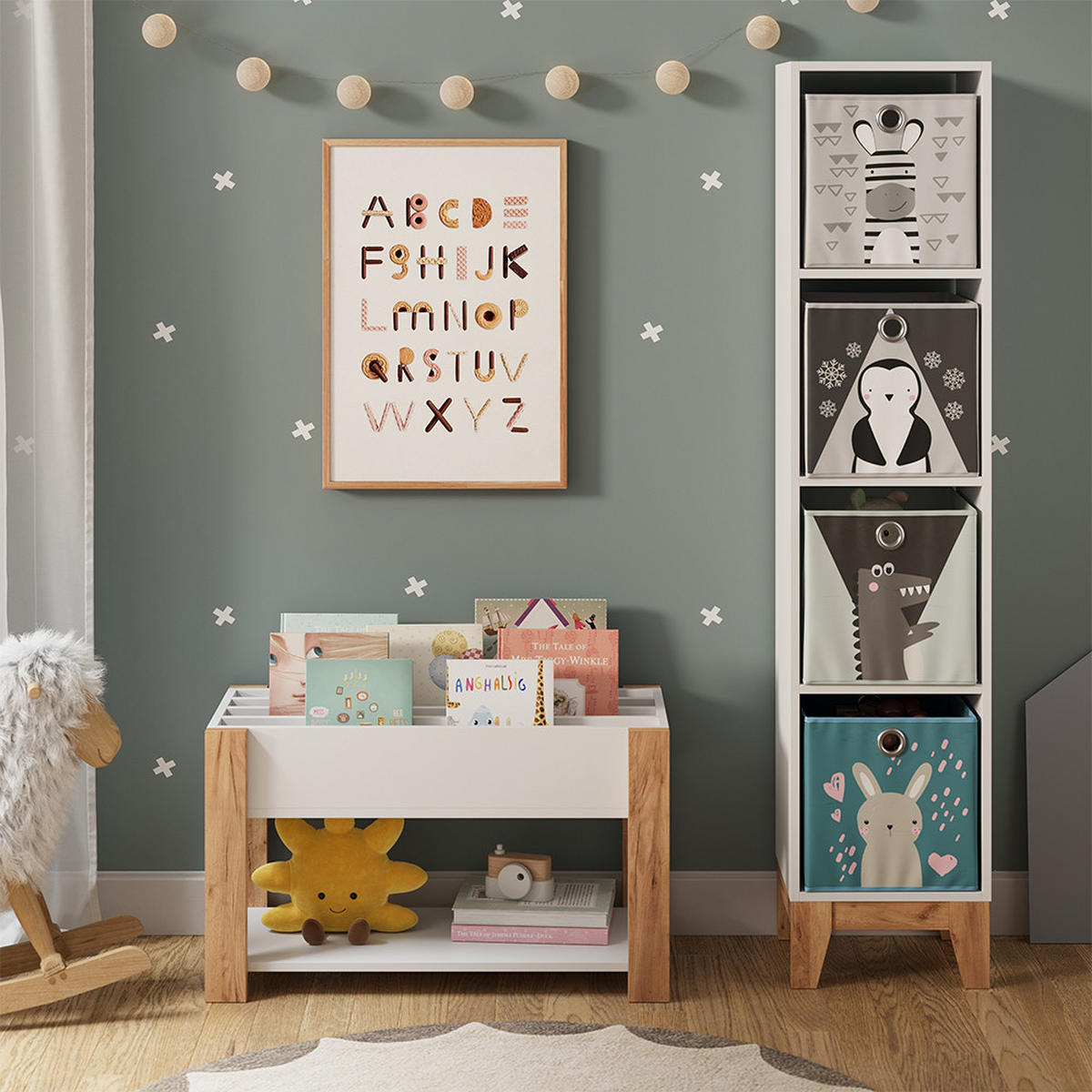 KINDERREGAL Malia Weiß/Artisan 80 x 46 cm - Weiß, Holzwerkstoff (80/46/37cm) - VitaliSpa