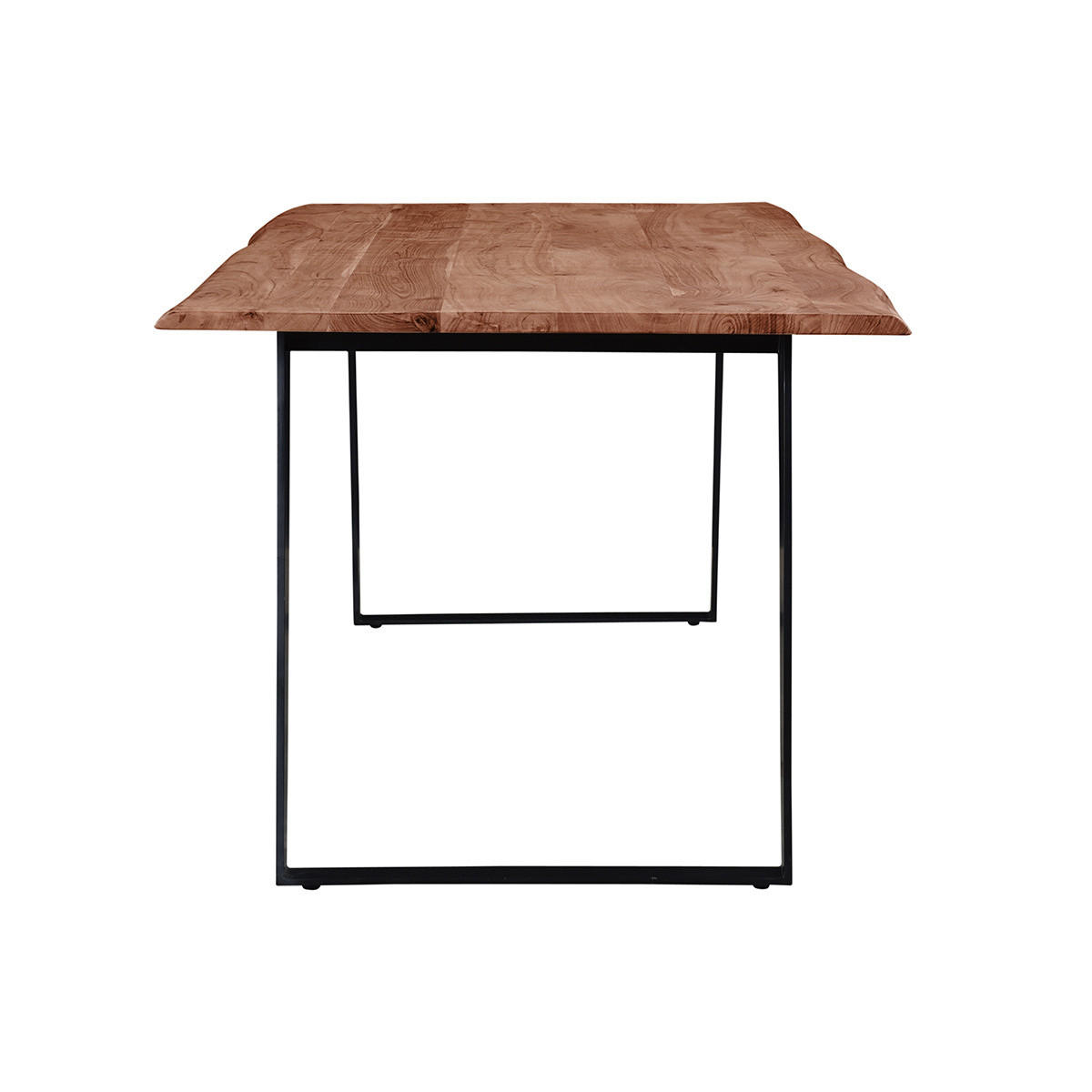 ESSTISCH Akazie Schwarzes Metall L175 KORA - Dunkelbraun, Holz (175/90/76cm) - Miliboo