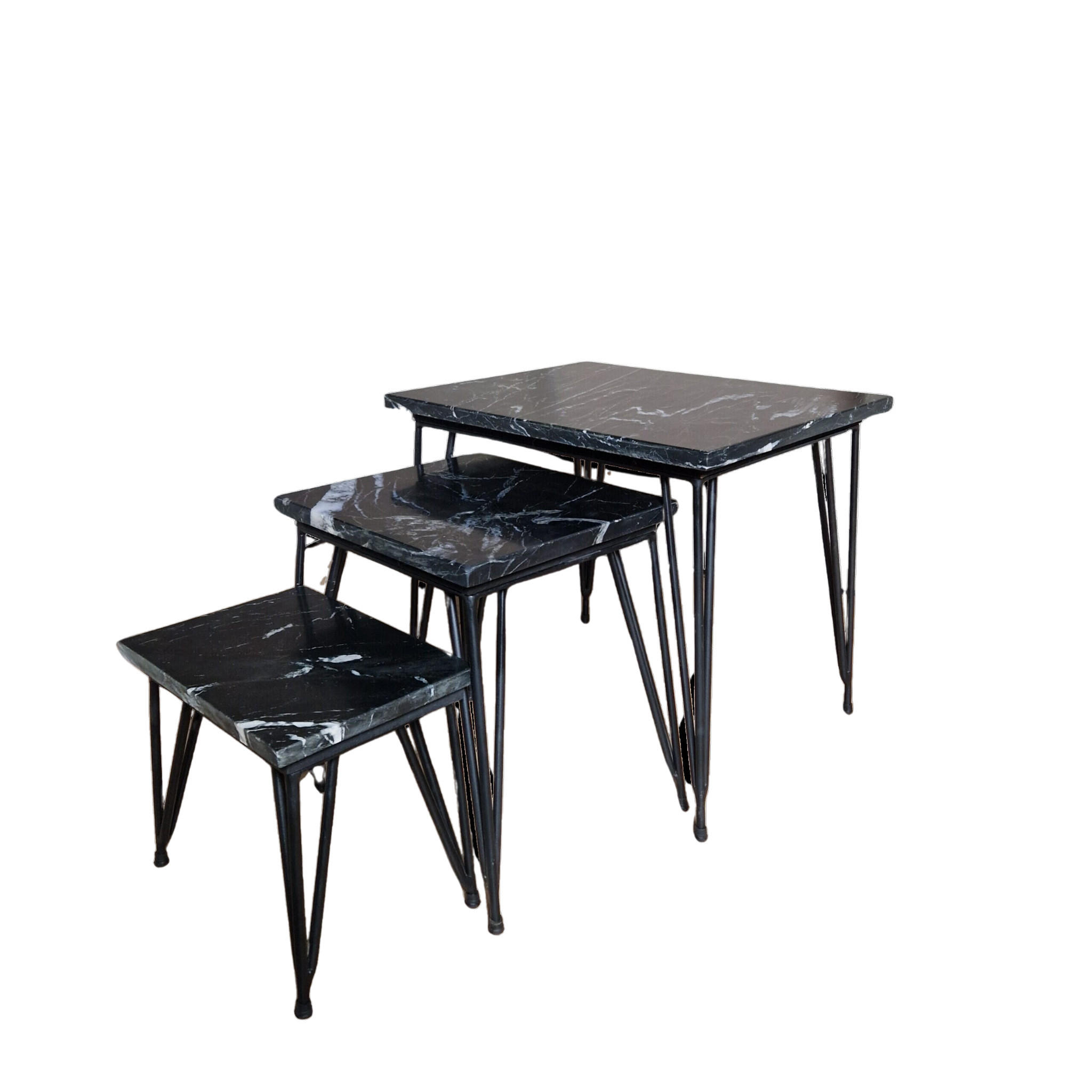 COUCHTISCH Gala Marmor 50 cm / 40 cm Schwarz - Schwarz, Stein (40/50/45cm)