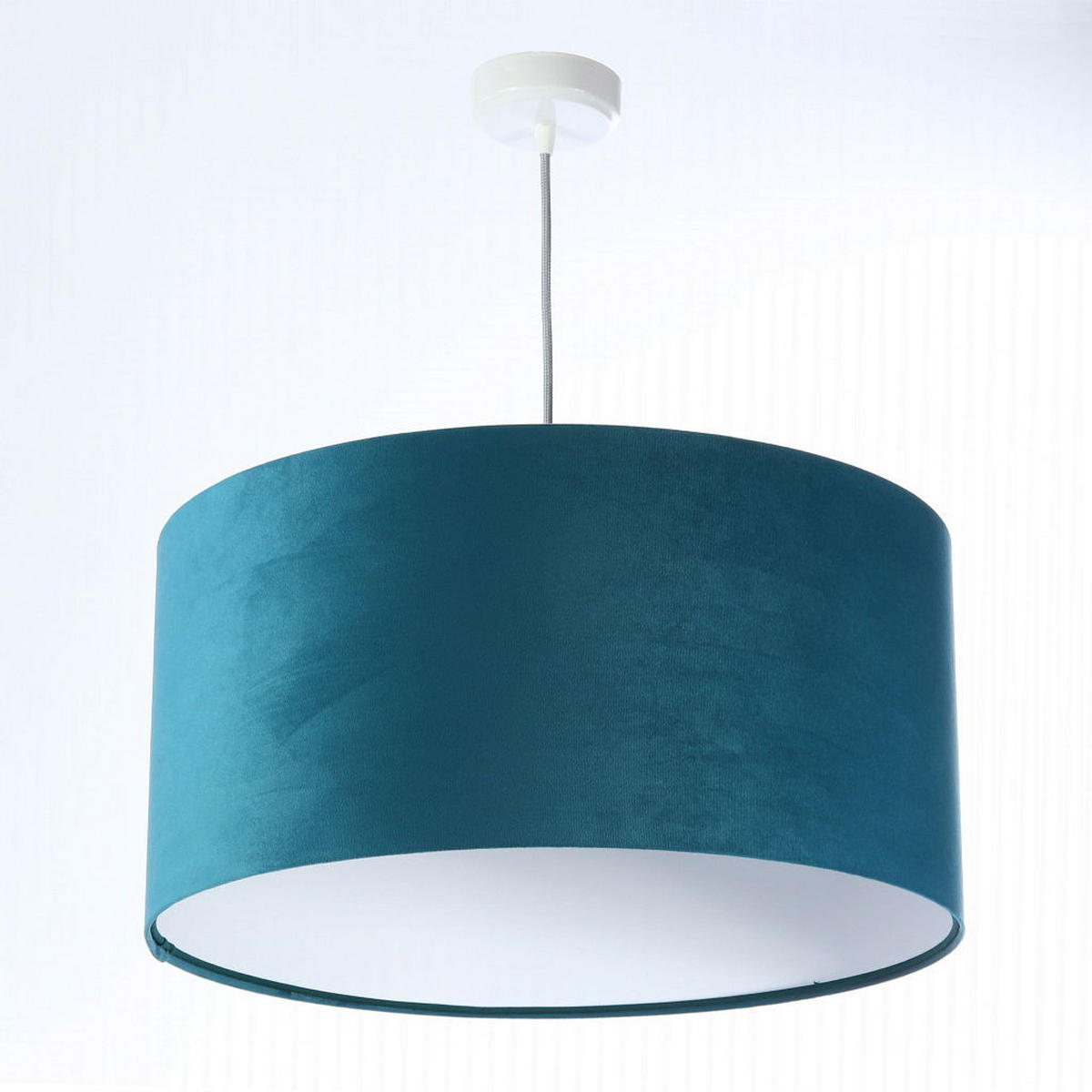 HÄNGELEUCHTE Türkis 50/25 cm - Türkis/Weiß, Kunststoff (50/0.8/25cm) - ONZENO