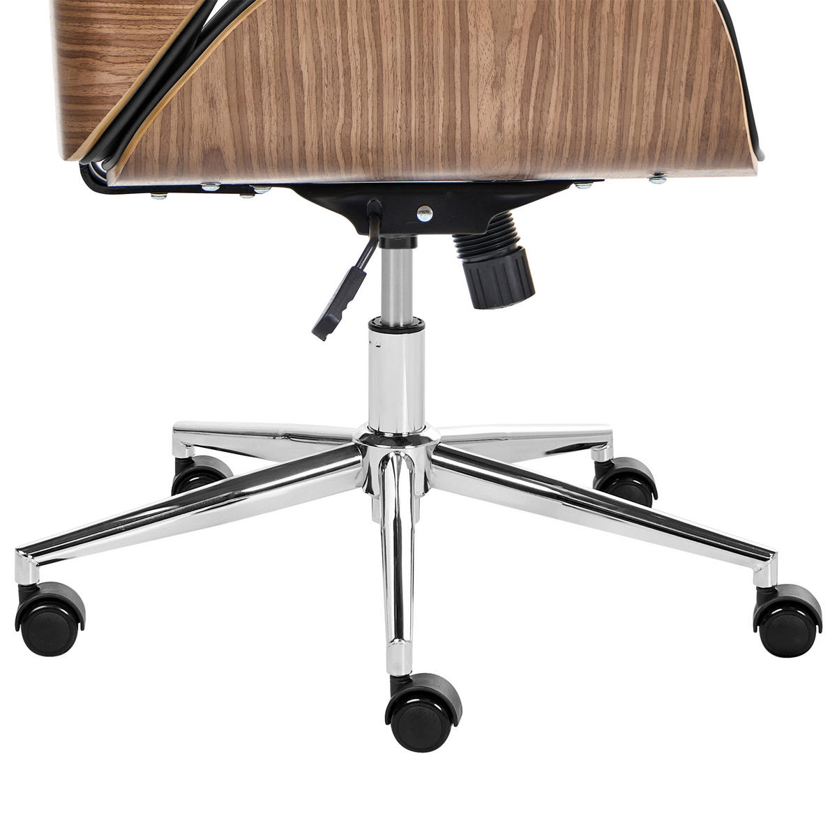 BÜROSTUHL Kunstleder Schwarz Pliora - Schwarz, Kunststoff (68/113/68cm) - Beliani