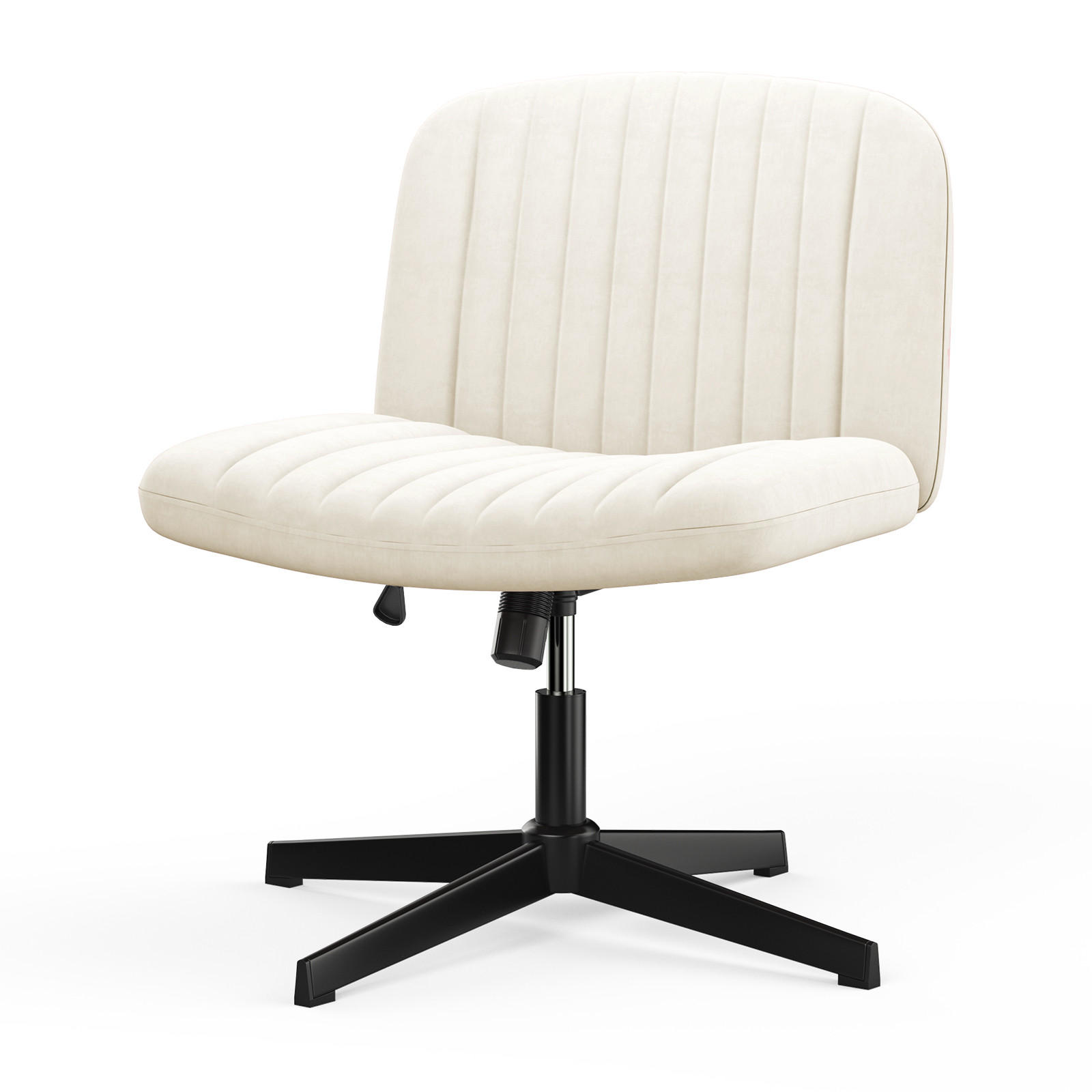 BÜROSTUHL modern, ohne Armlehnen, ohne Rollen, Kreuzgestell – Rosa - Beige, Metall (66/90/45cm) - Rattantree