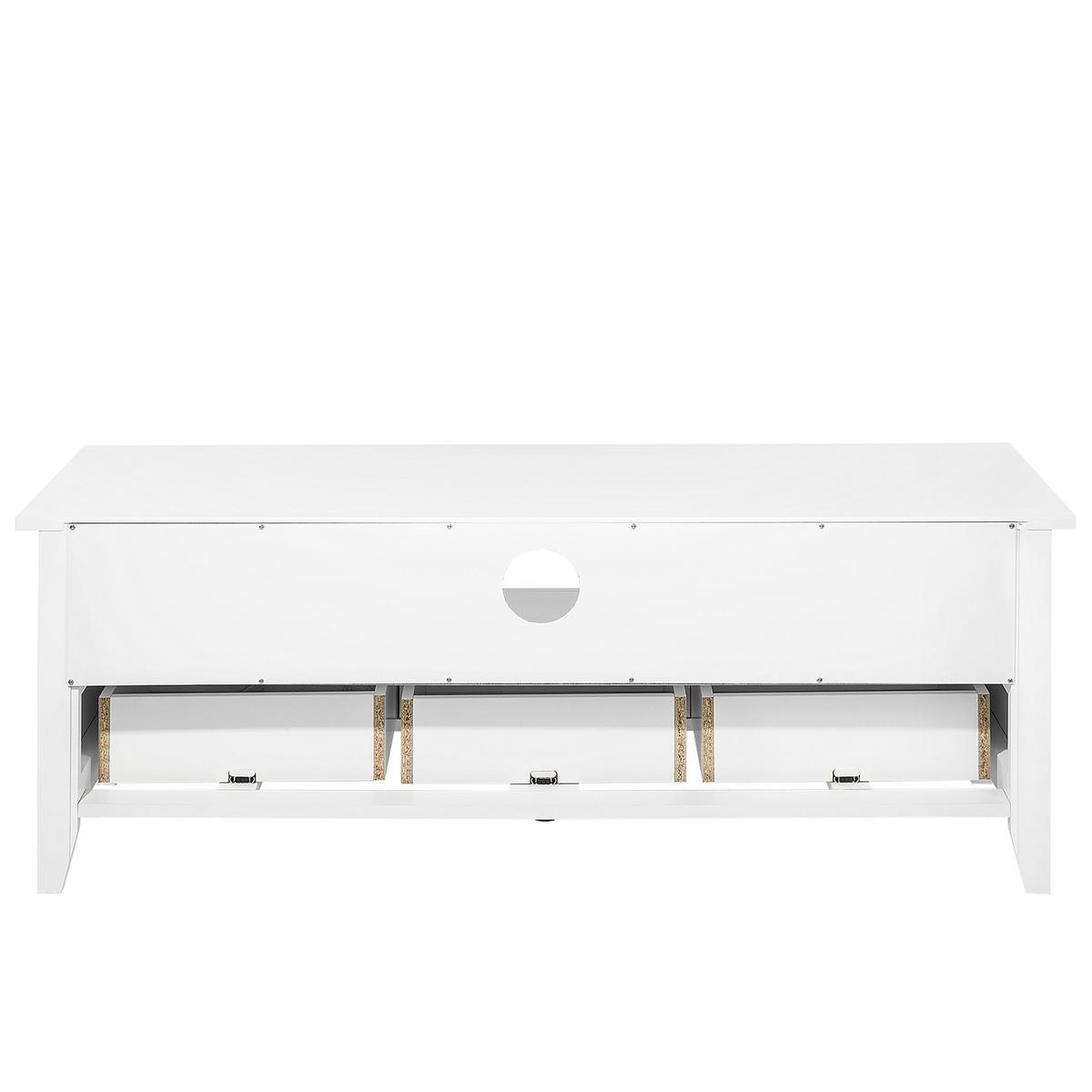 TV-MÖBEL Weiß BERKELEY 50/137/50 cm - Weiß, Holzwerkstoff (137/50/50cm) - Beliani