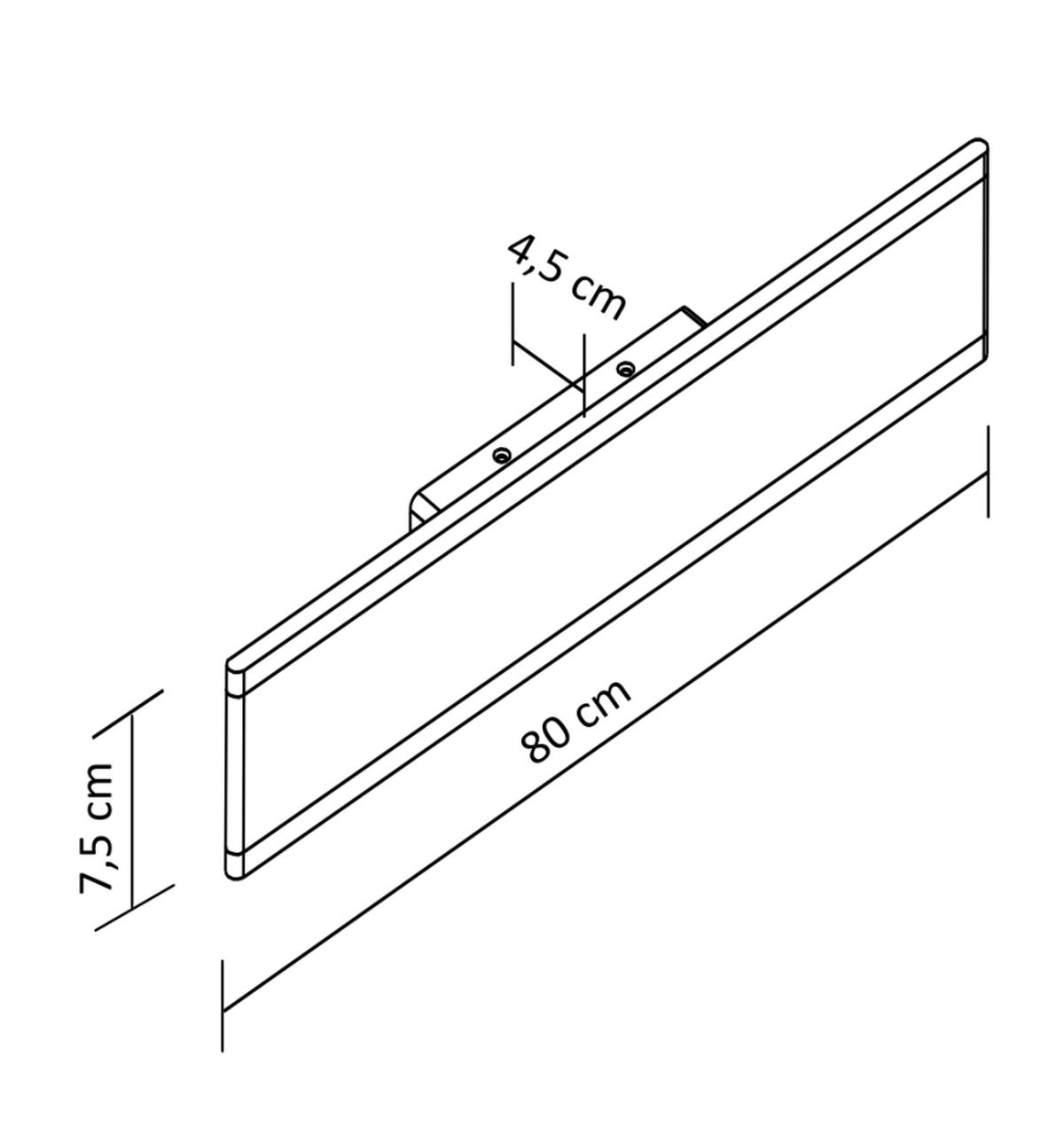 WANDLEUCHTE Bastia, Weiß, 80cm - Weiß, Metall (8/80/80cm) - KOSILUM