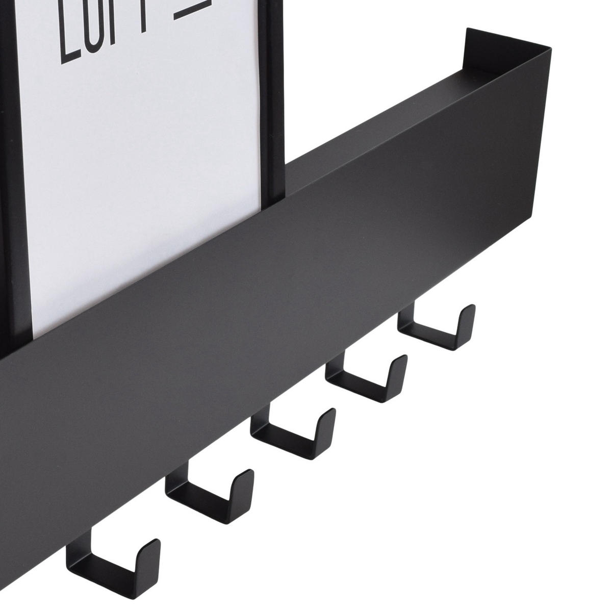 KLEIDERABLAGE Mula Schwarz - Schwarz, Metall (61/19/6cm) - LOFT42