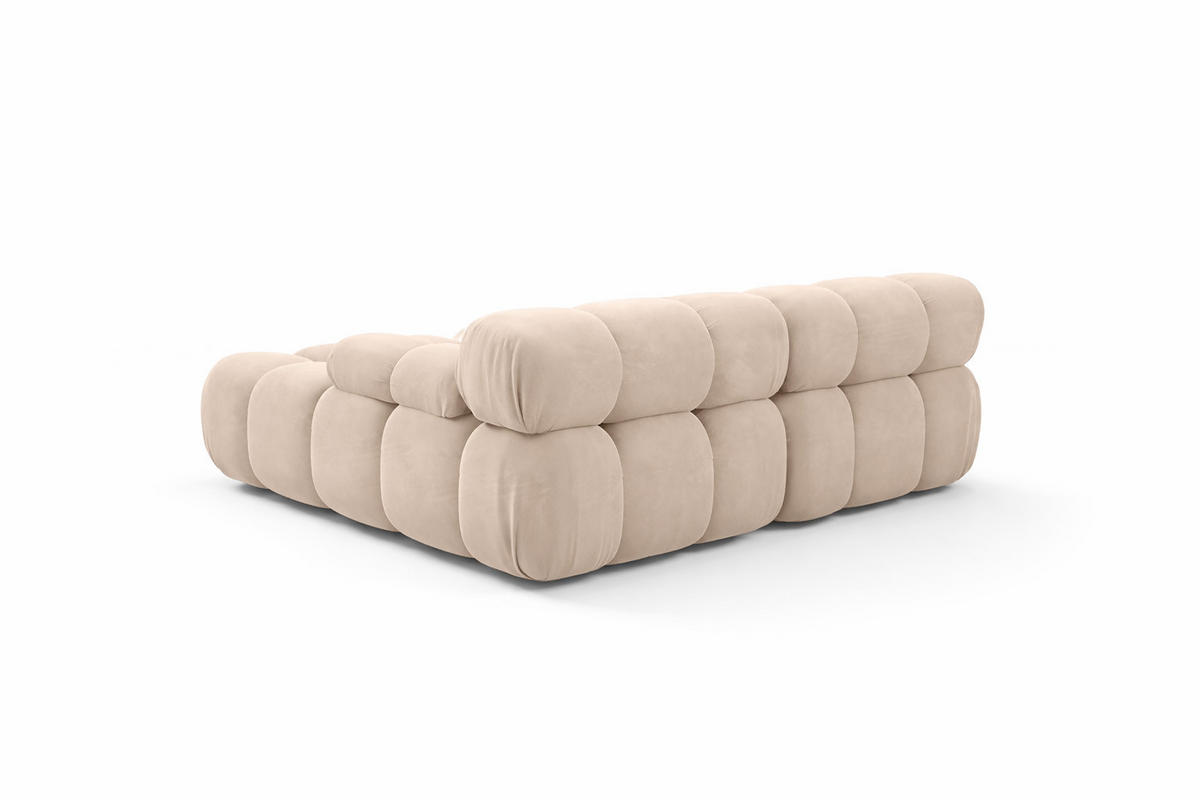 ECKSOFA L-form Mini Modular, Veloursstoff Salvador, Beige, Links, Selia - Creme, Holz (190/160cm) - Kaiser Möbel