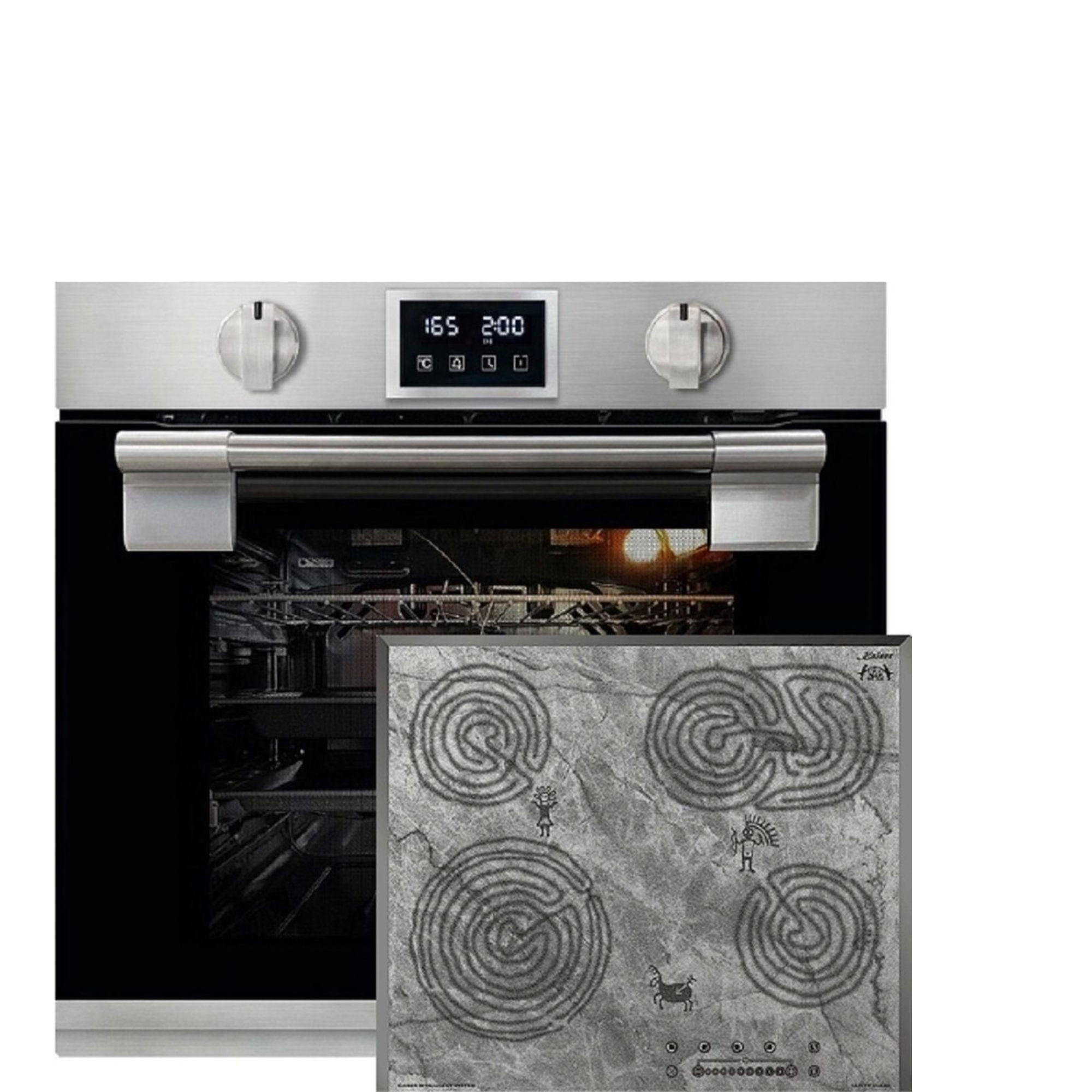 ELEKTRO-BACKOFFEN 60 cm EH 6337 + KCT 6715 F Ära Glaskeramik Kochfeld 60 cm - Silberfarben, Metall (59.4/59.4/55.6cm) - Kaiser Küchengeräte