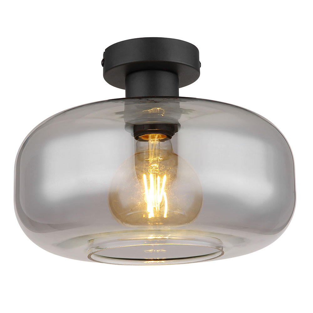 LED DECKENLEUCHTE Metall Schwarz - Schwarz, Glas (28/28/20.5cm) - Globo Lighting
